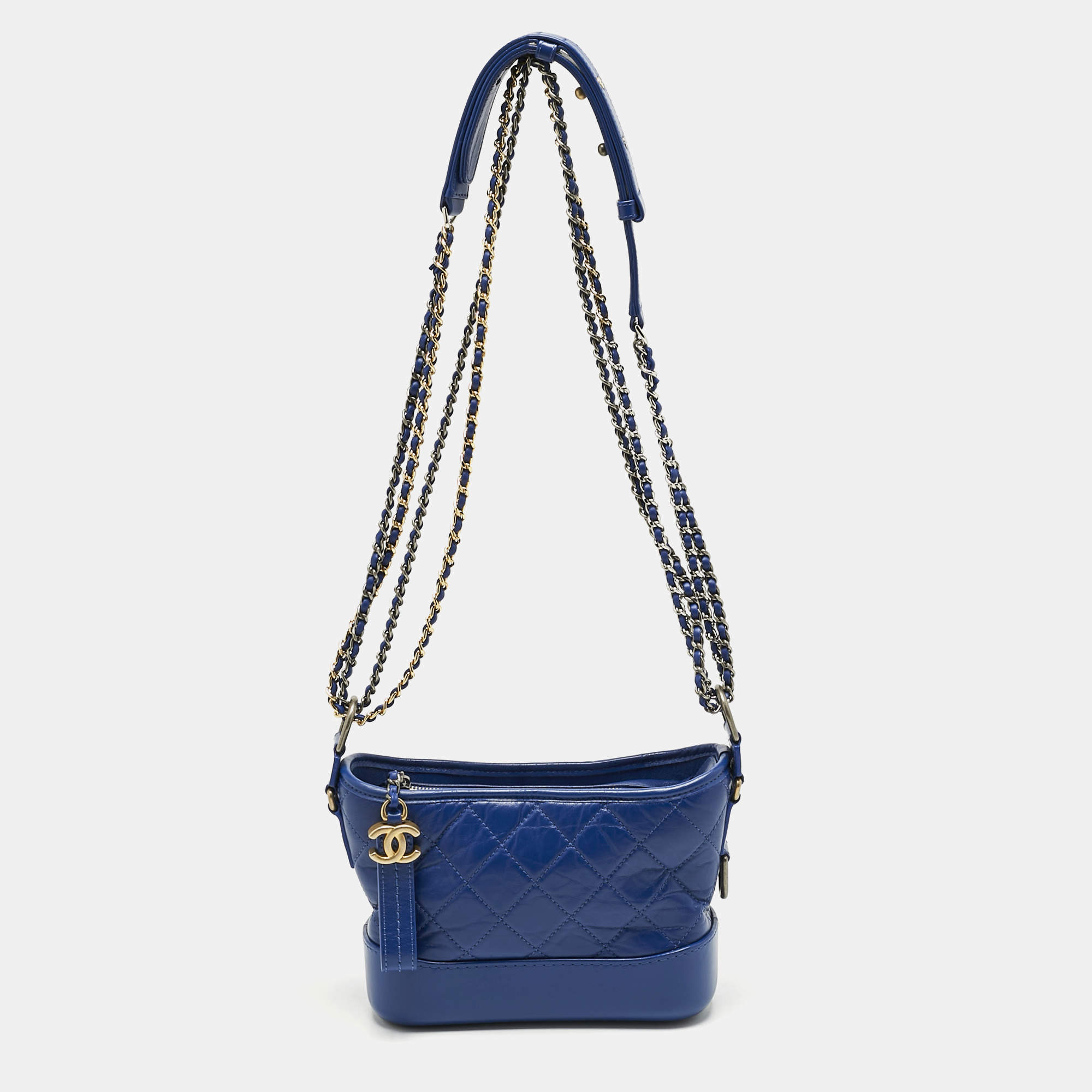 مملوكة مسبقًا Chanel Blue Quilted Leather Small Gabrielle Bag