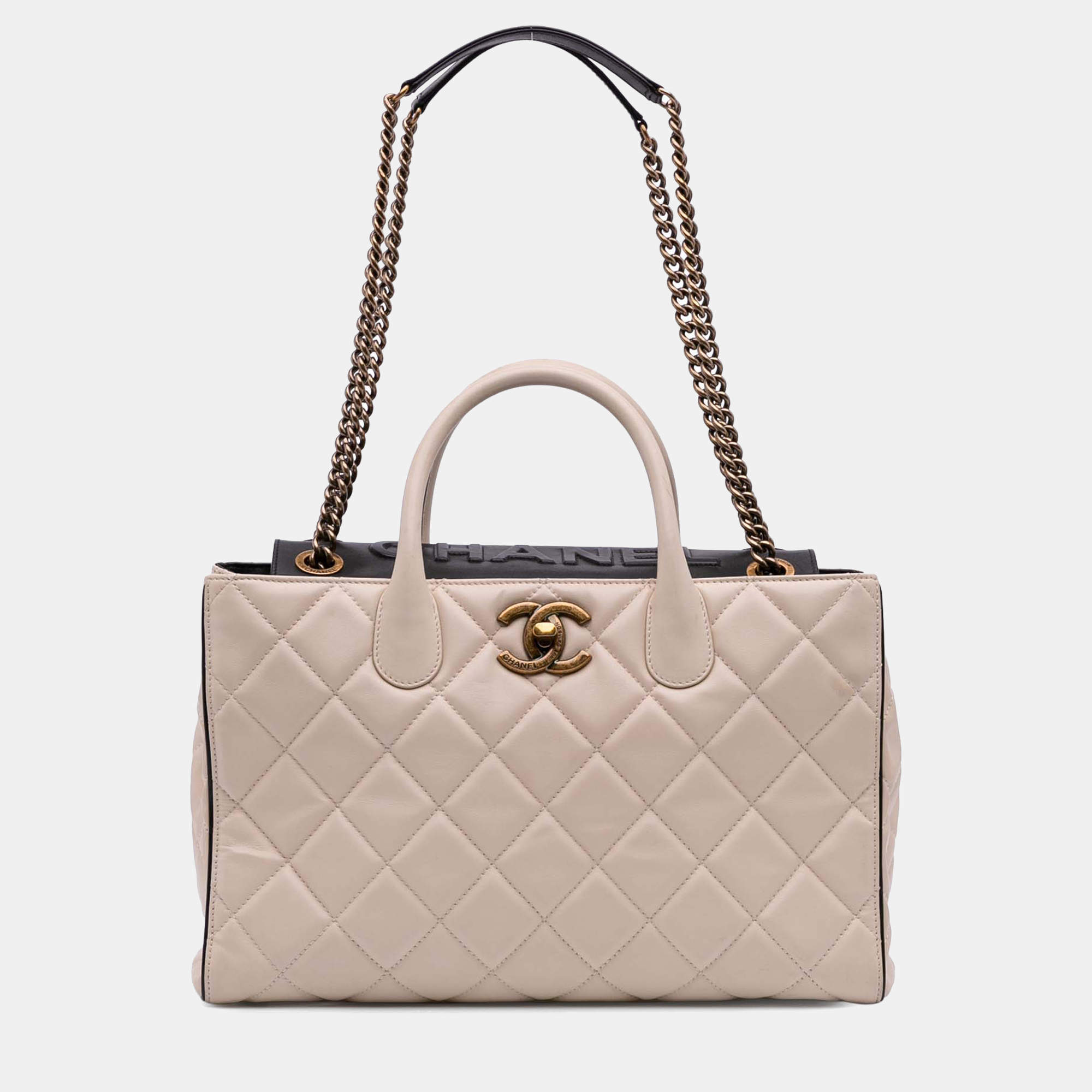 Pre Owned Chanel Brown Quilted Calfskin Portobello Satchel