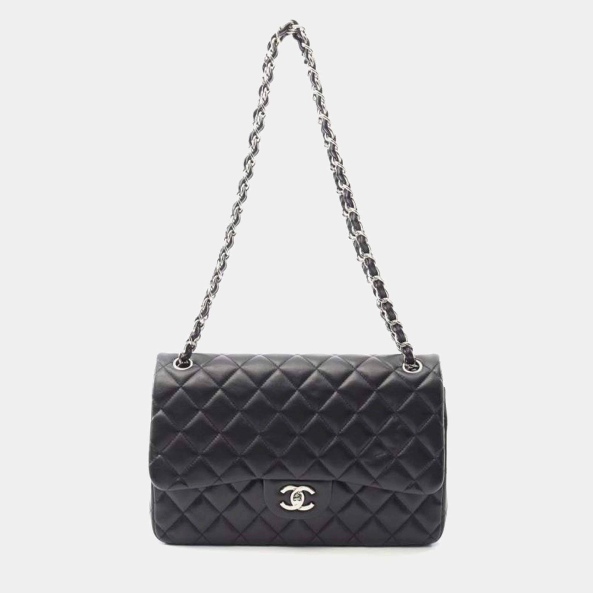 Pre Owned Chanel Deca Matelasse 30 Classic Large W Flap