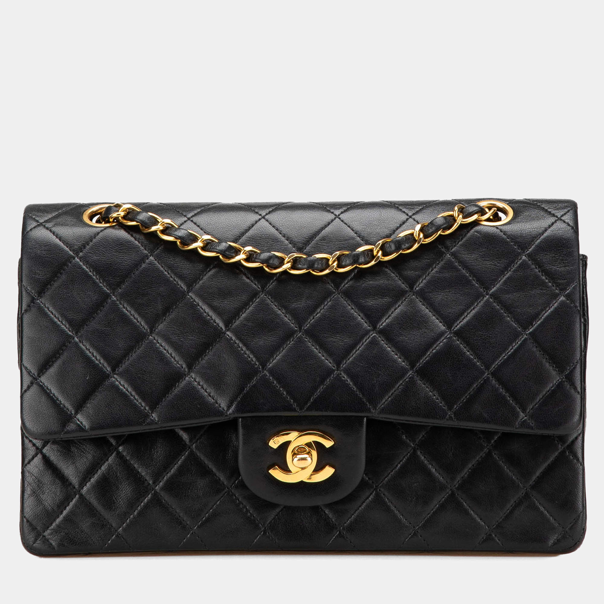 Pre Owned Medium Classic Lambskin Double Flap
