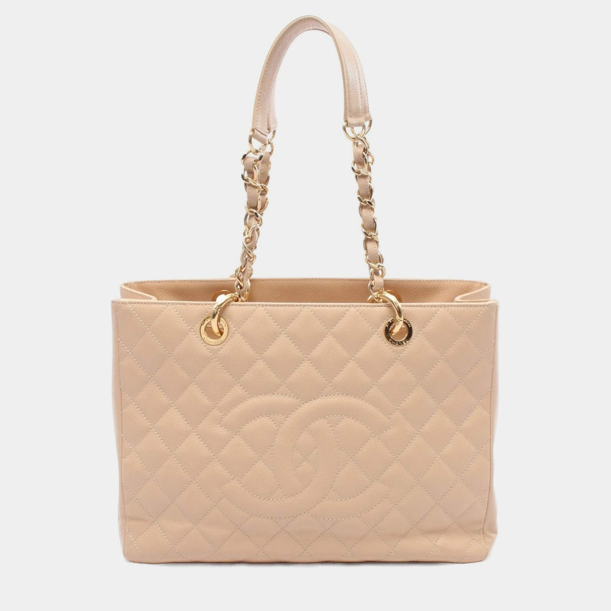 Pre Owned Chanel Matelassé Calfskin Grand Shopping Chain Shoulder Bag