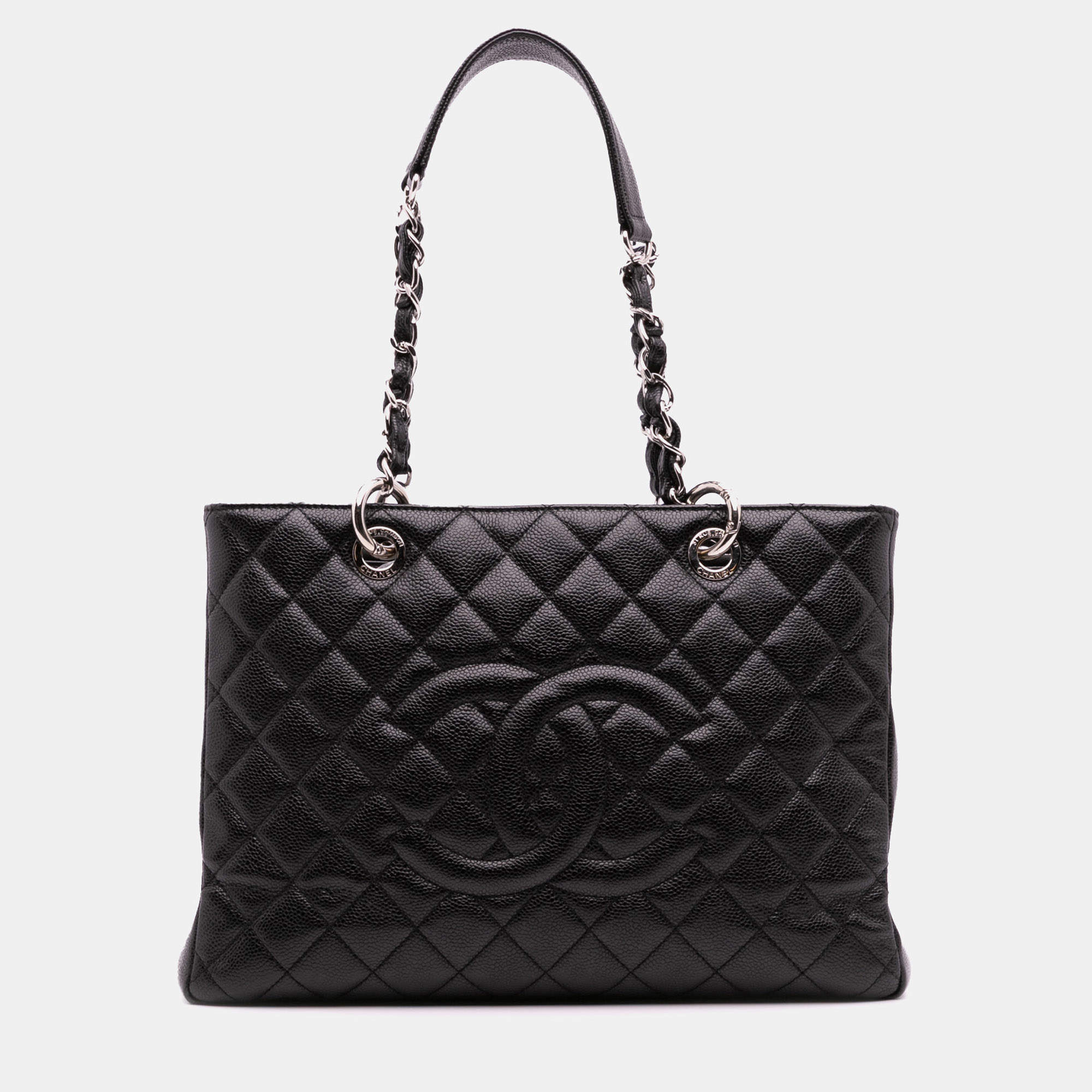 Pre Owned Chanel Black Caviar Grand Shopping Tote