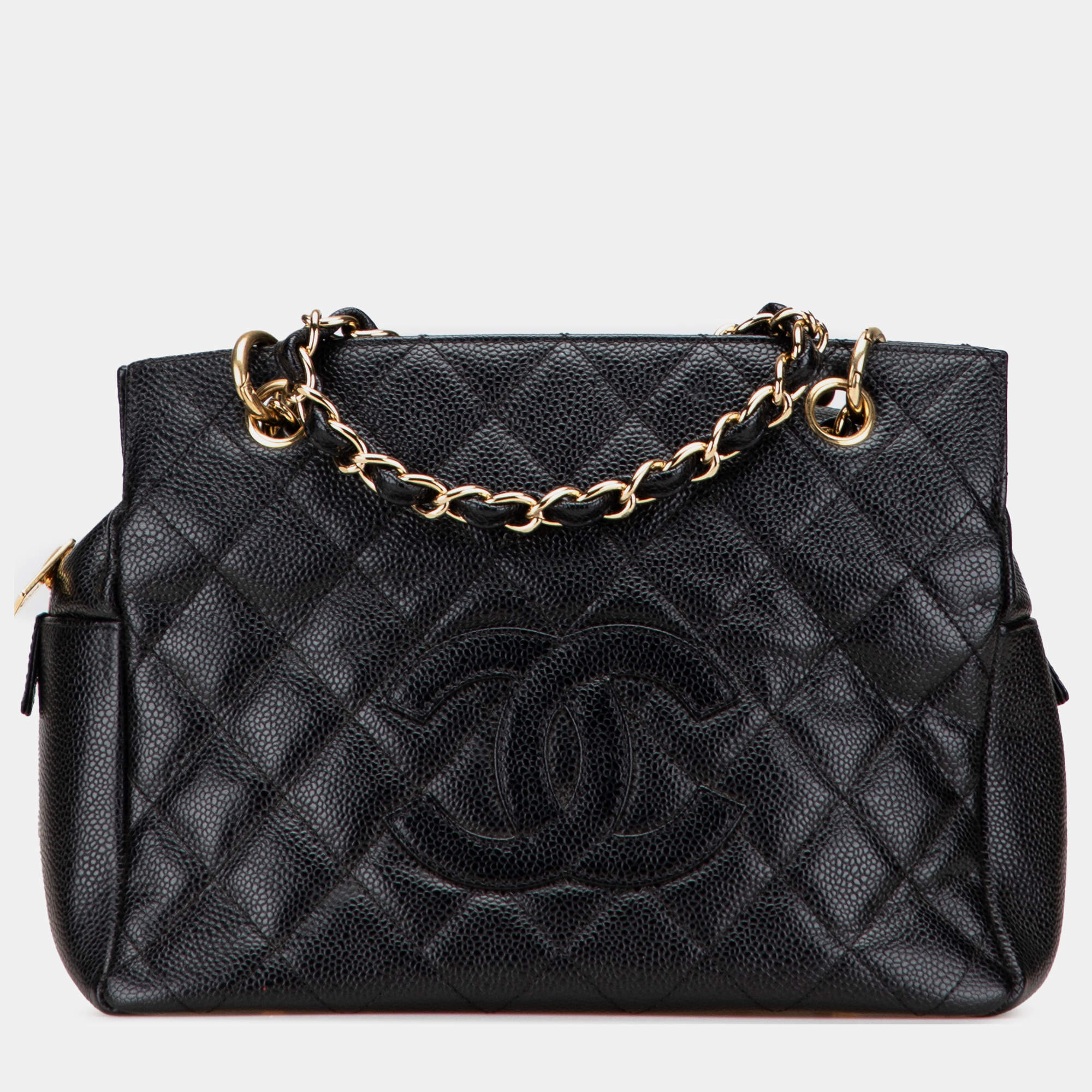 Pre Owned Chanel Black Petite Caviar Timeless Tote
