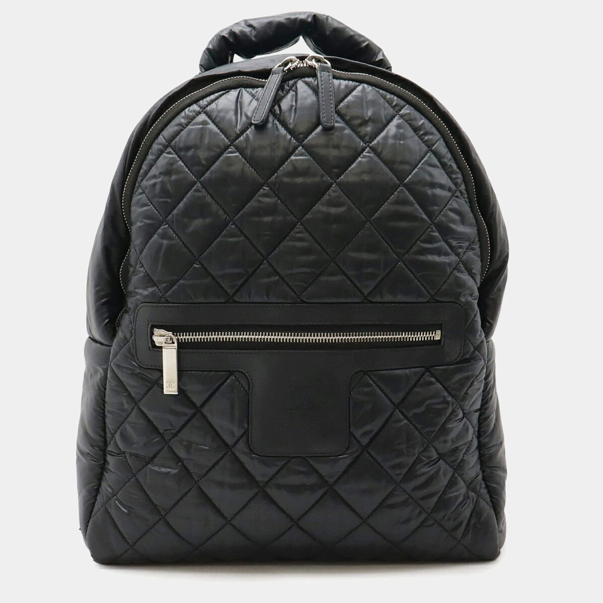 Pre Owned Chanel Coco Cocoon Black Quilted Leather Backpack