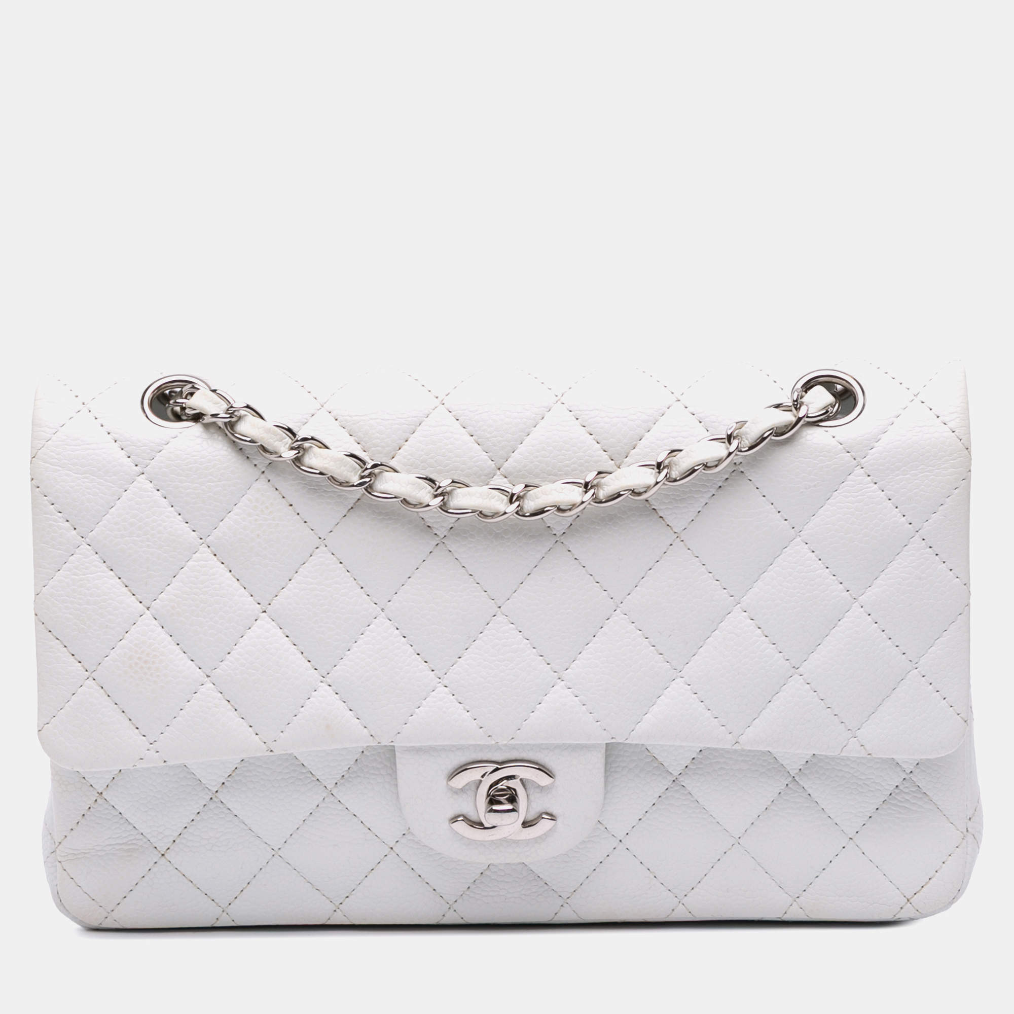 Pre Owned Chanel Medium Classic Caviar Double Flap