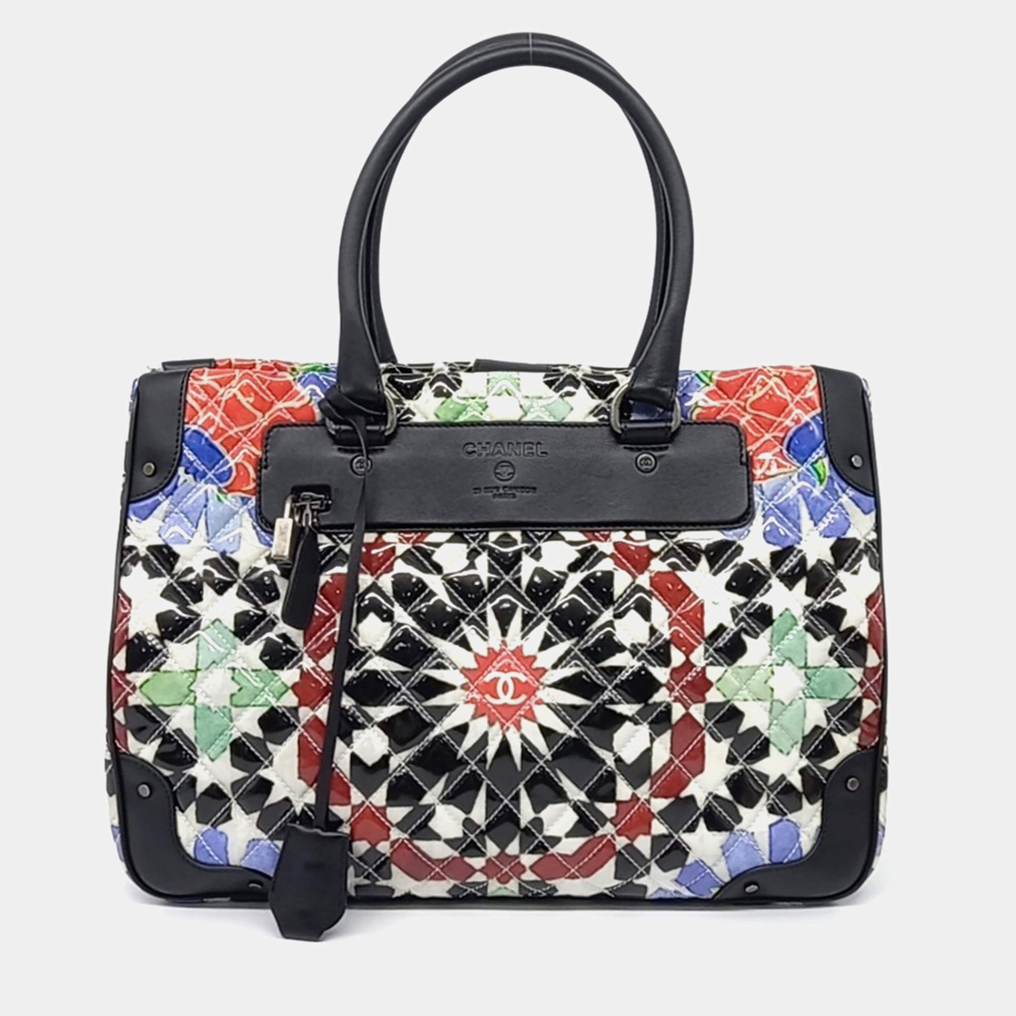 Pre Owned Chanel Multicolor Coated Canvas Dallas tote and shoulder bag