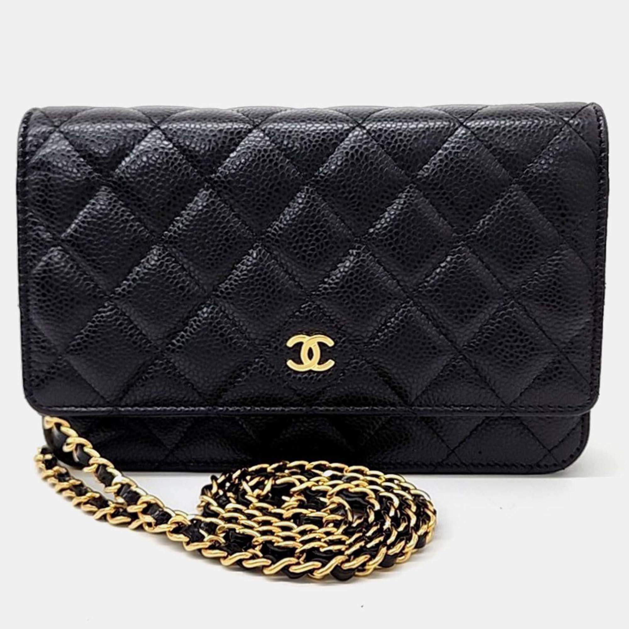 Pre Owned Chanel Black Leather WOC Mini Crossbody Bag