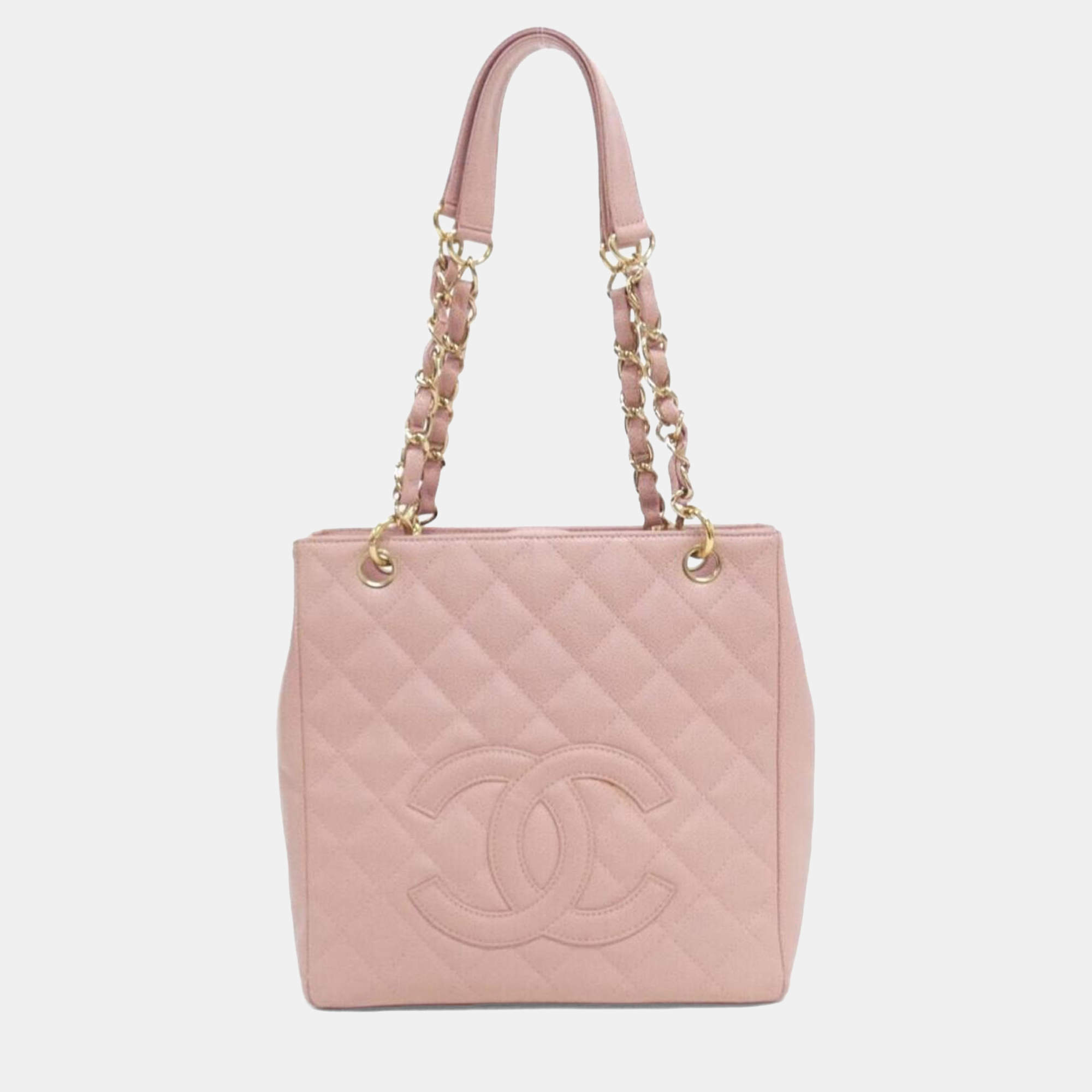 Pre Owned Chanel Pink Calf Leather Shoulder Bag
