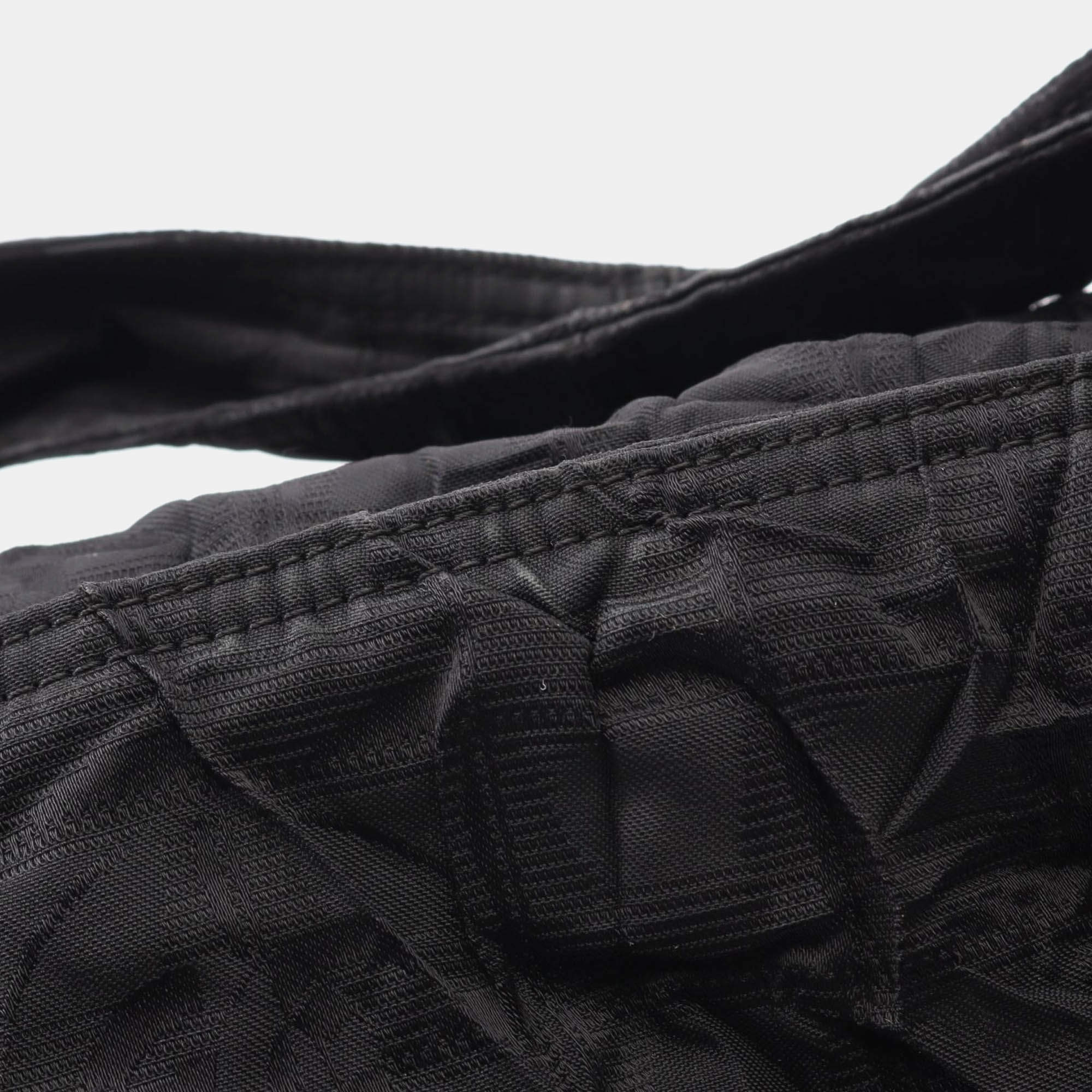 Pre Owned Chanel New Travel Line Black Nylon Coco CC Shoulder Tote Bag