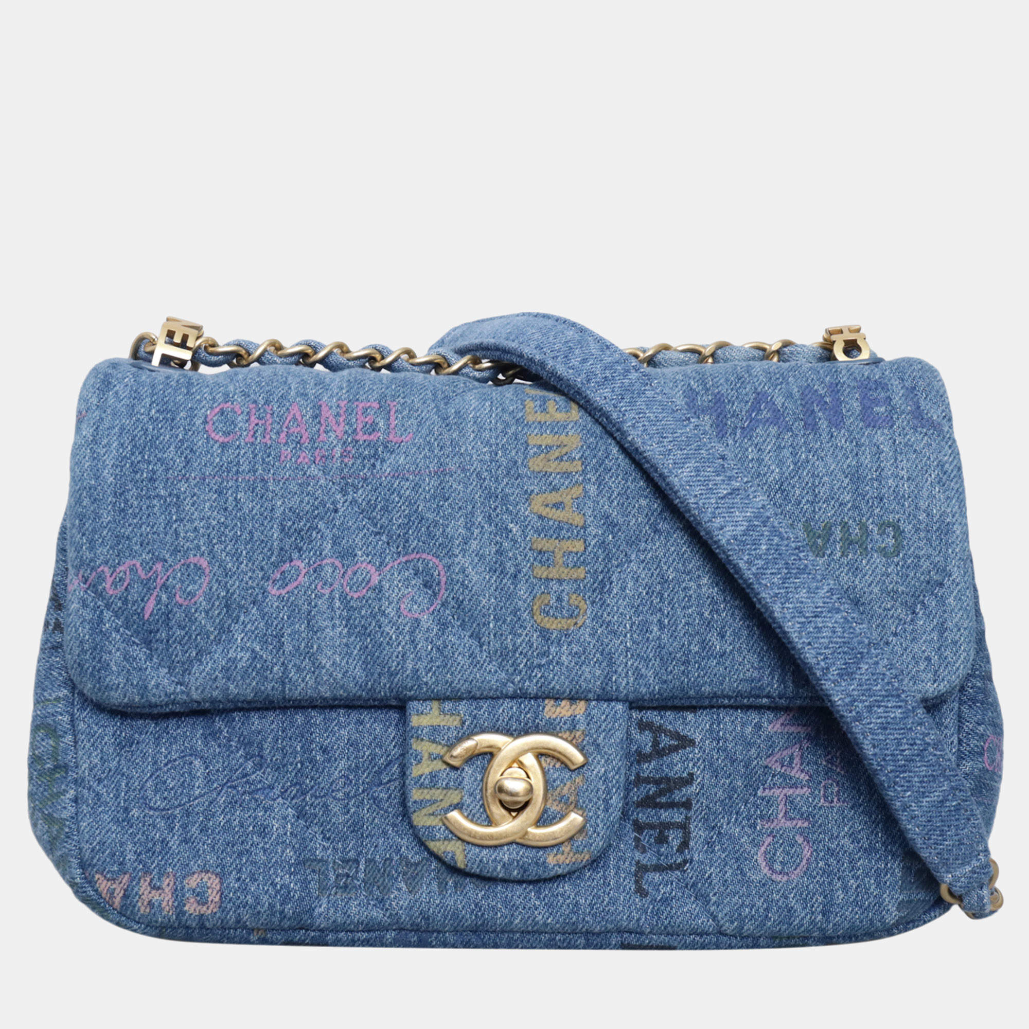 Pre Owned Chanel Small Denim Mood Flap Bag