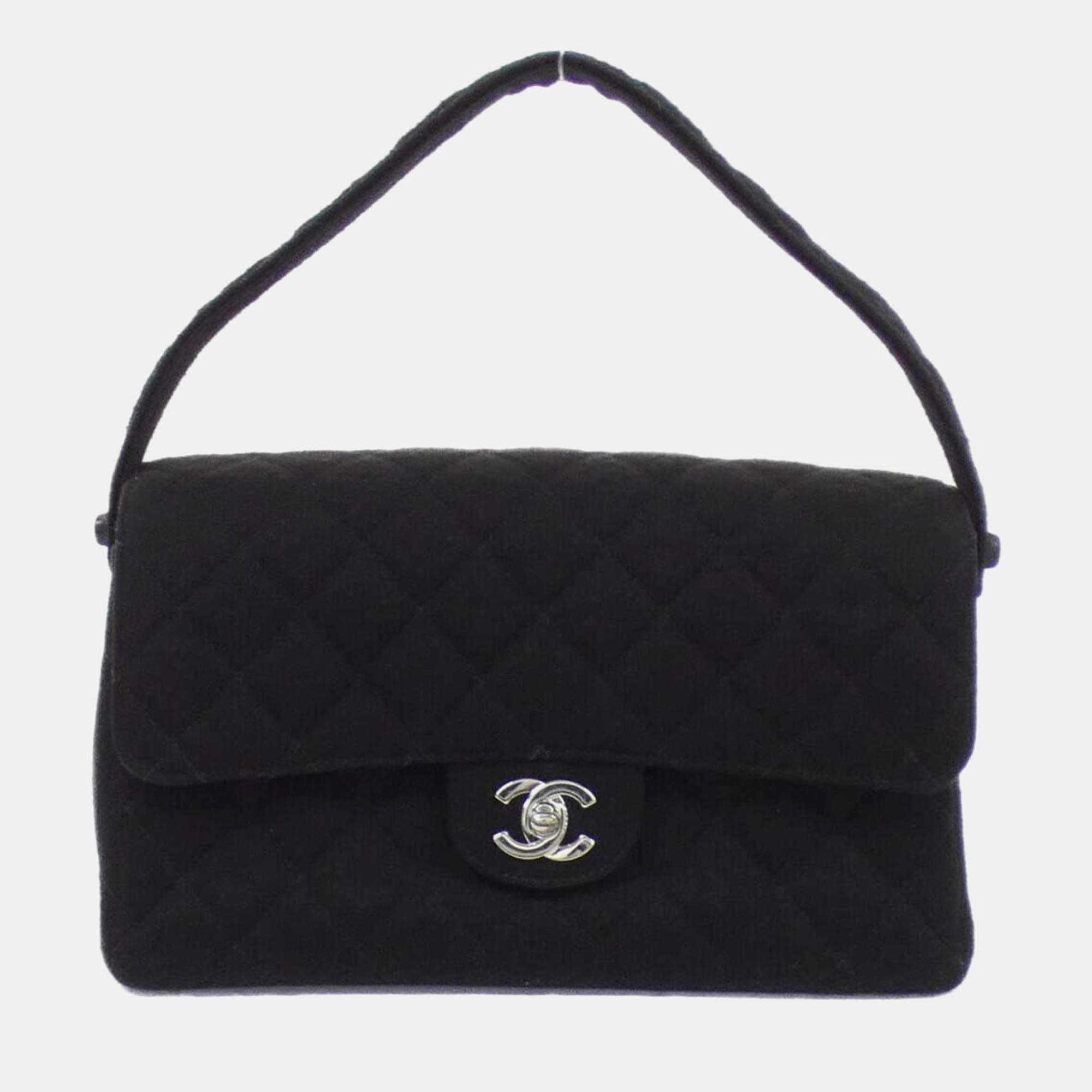 Pre Owned Chanel CC Black Canvas Handbag