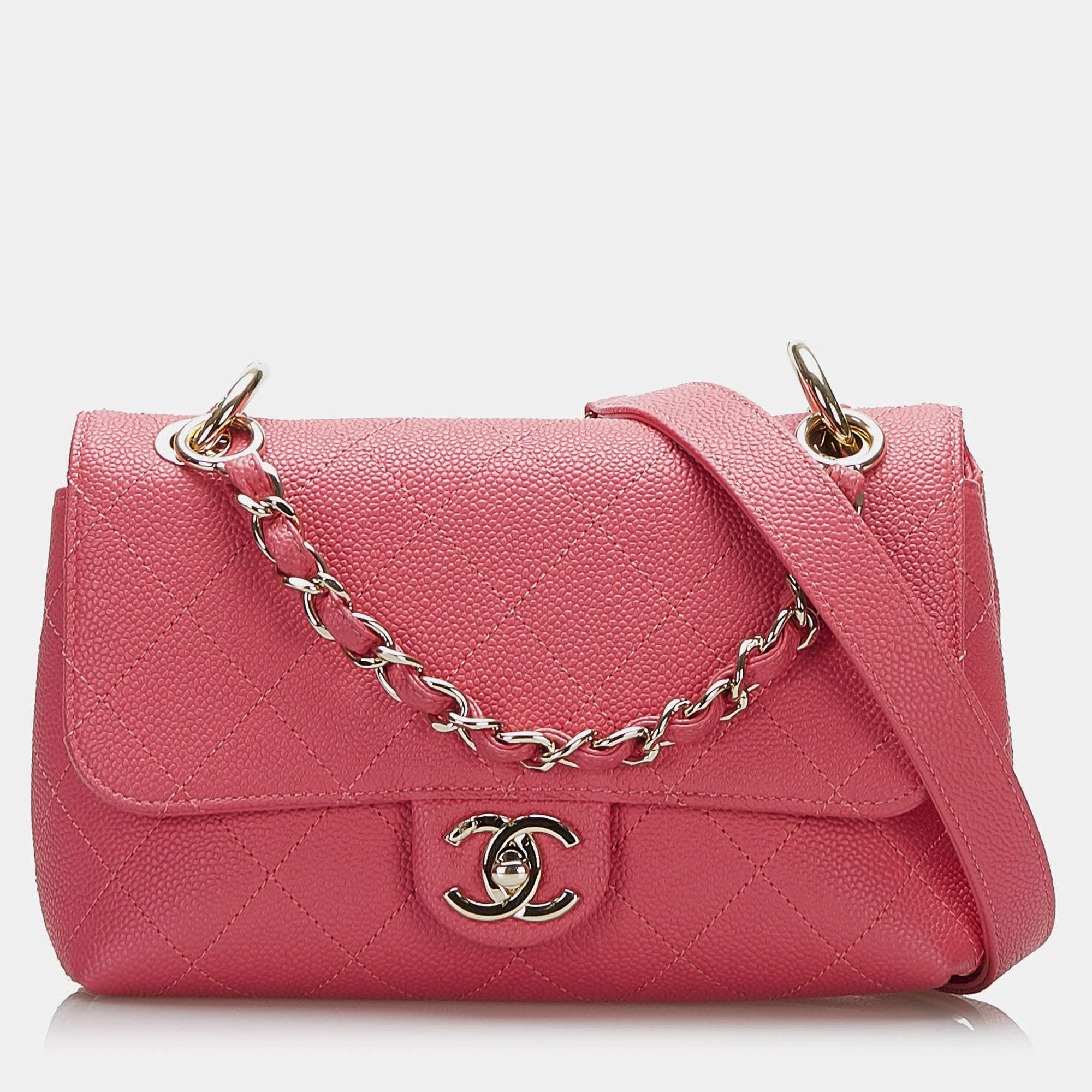 Pre Owned Chanel Pink Caviar City Walk bag