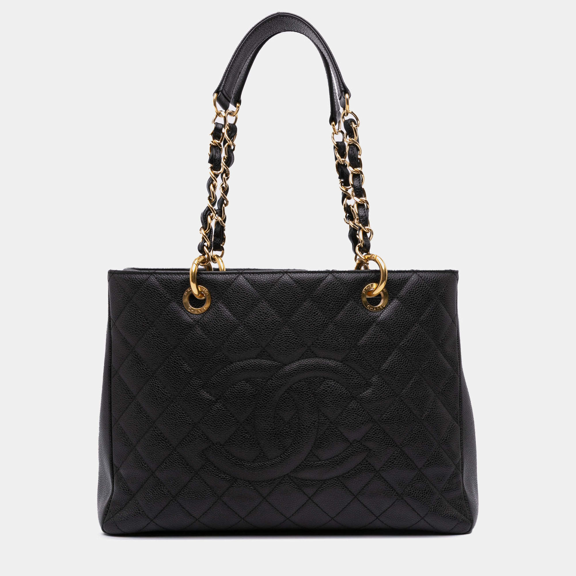 Pre Owned Chanel Black Caviar Grand Shopping Tote