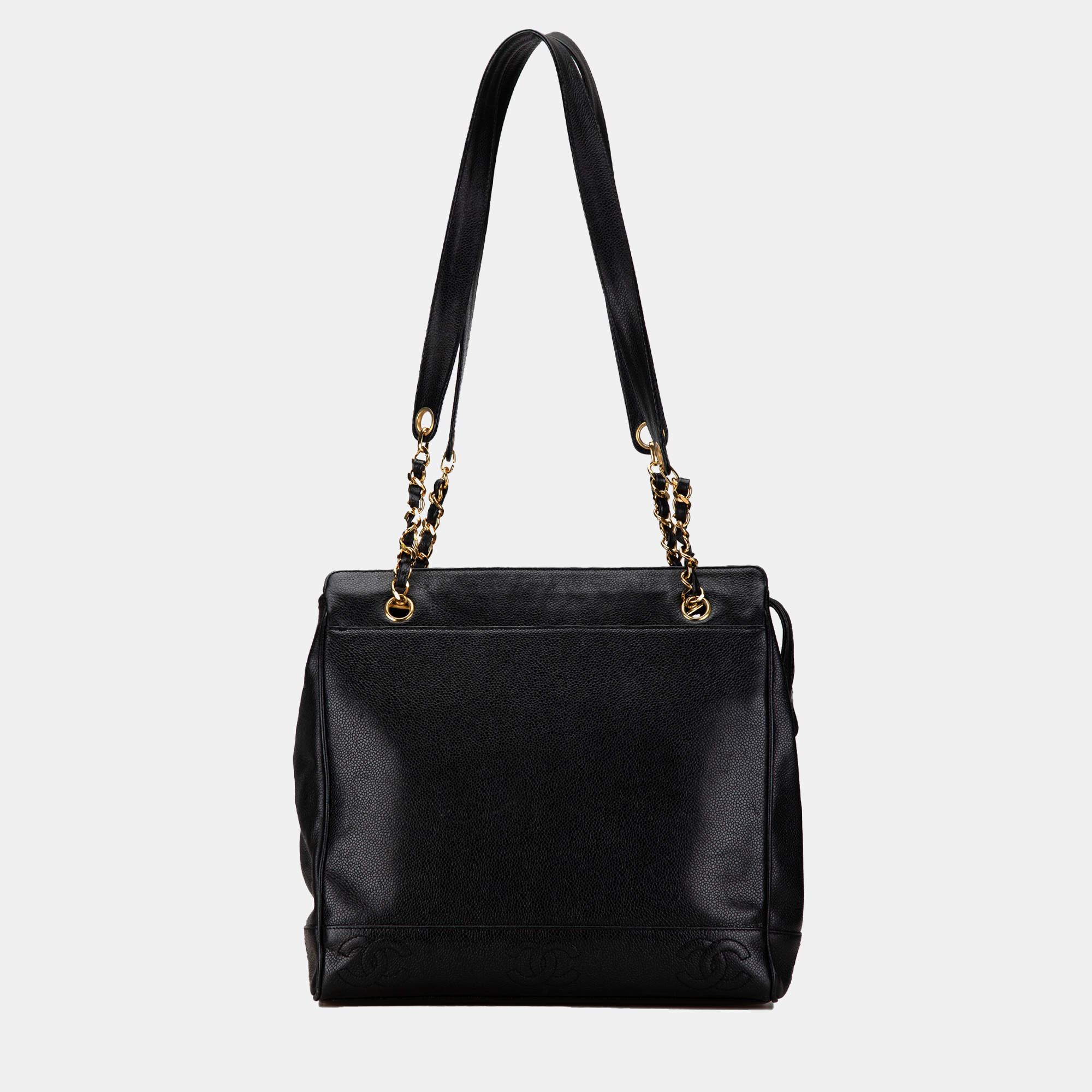 Pre Owned Chanel Black Triple CC Caviar Shoulder Bag