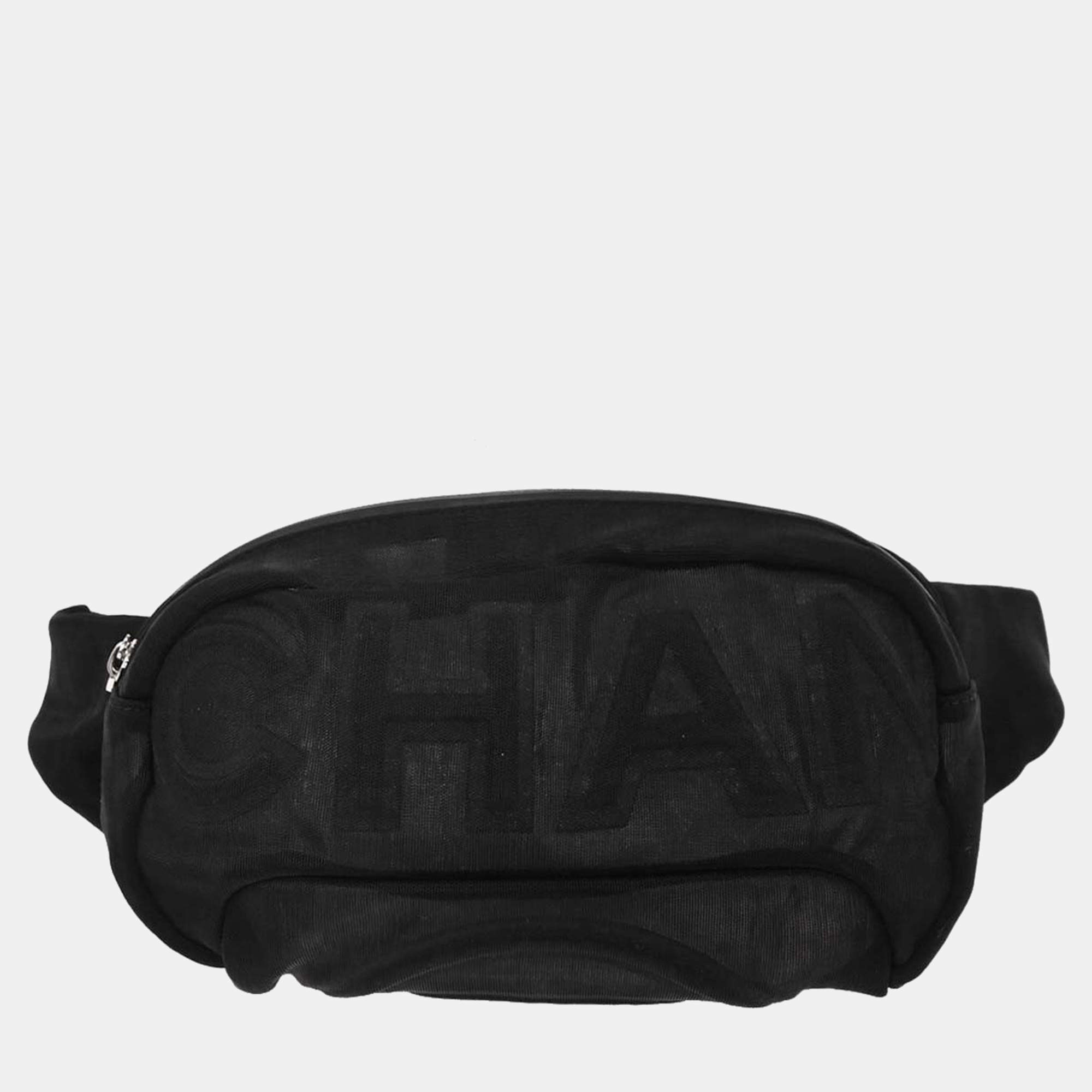 Pre Owned Chanel Black Mesh Body Bag Bum Bag