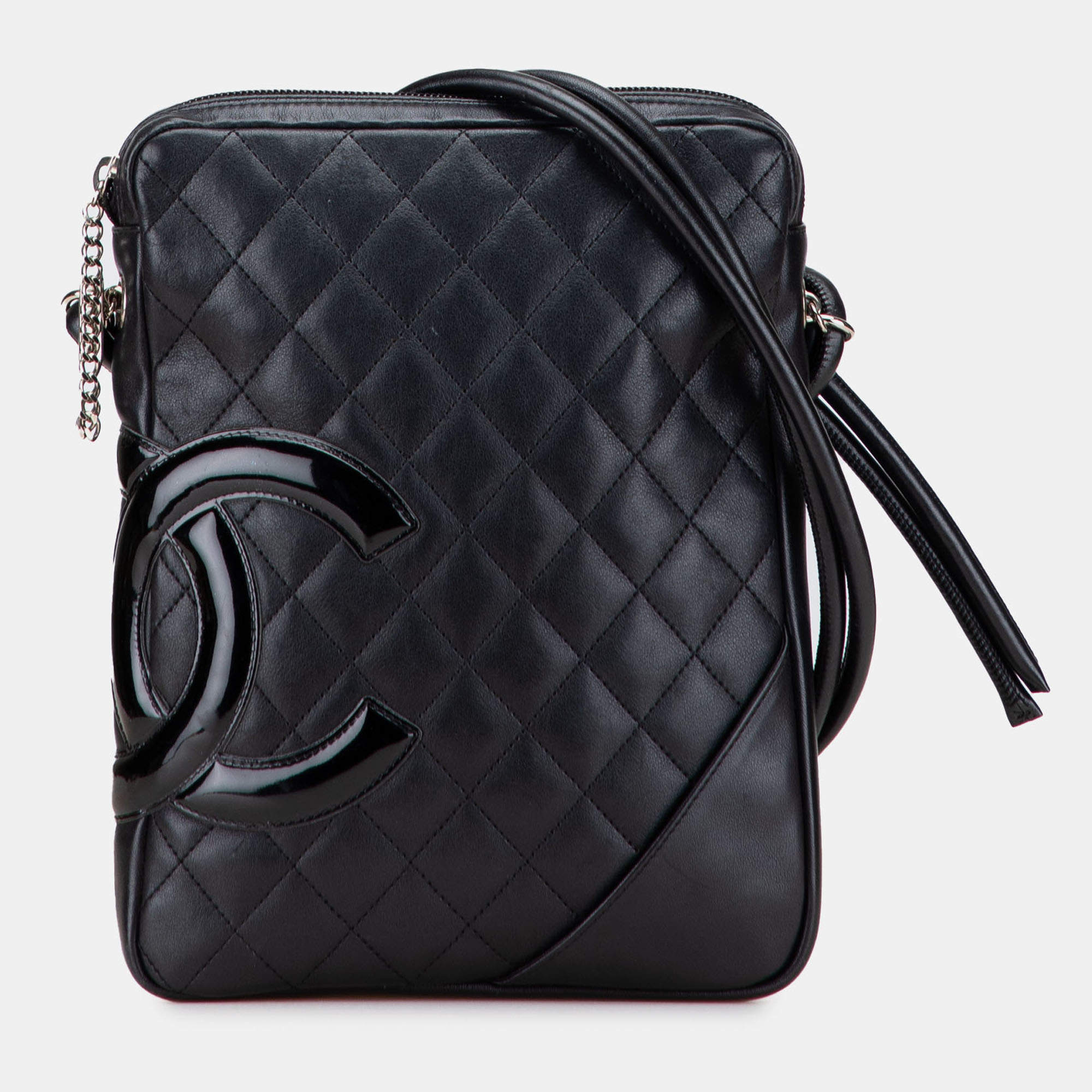 Pre Owned Chanel Black Lambskin Cambon Ligne Crossbody