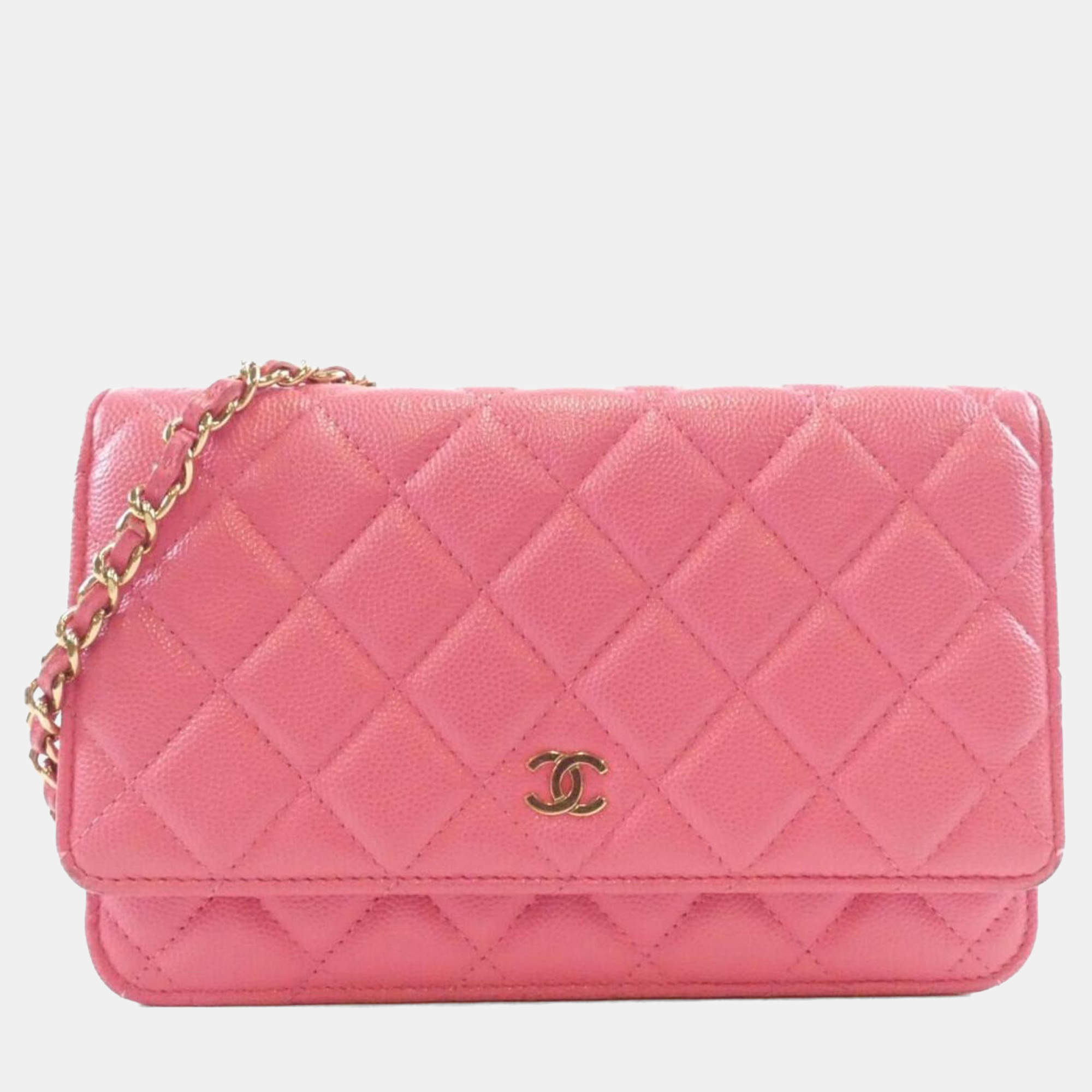 Pre Owned Chanel Timeless Classic Line Chain Wallet
