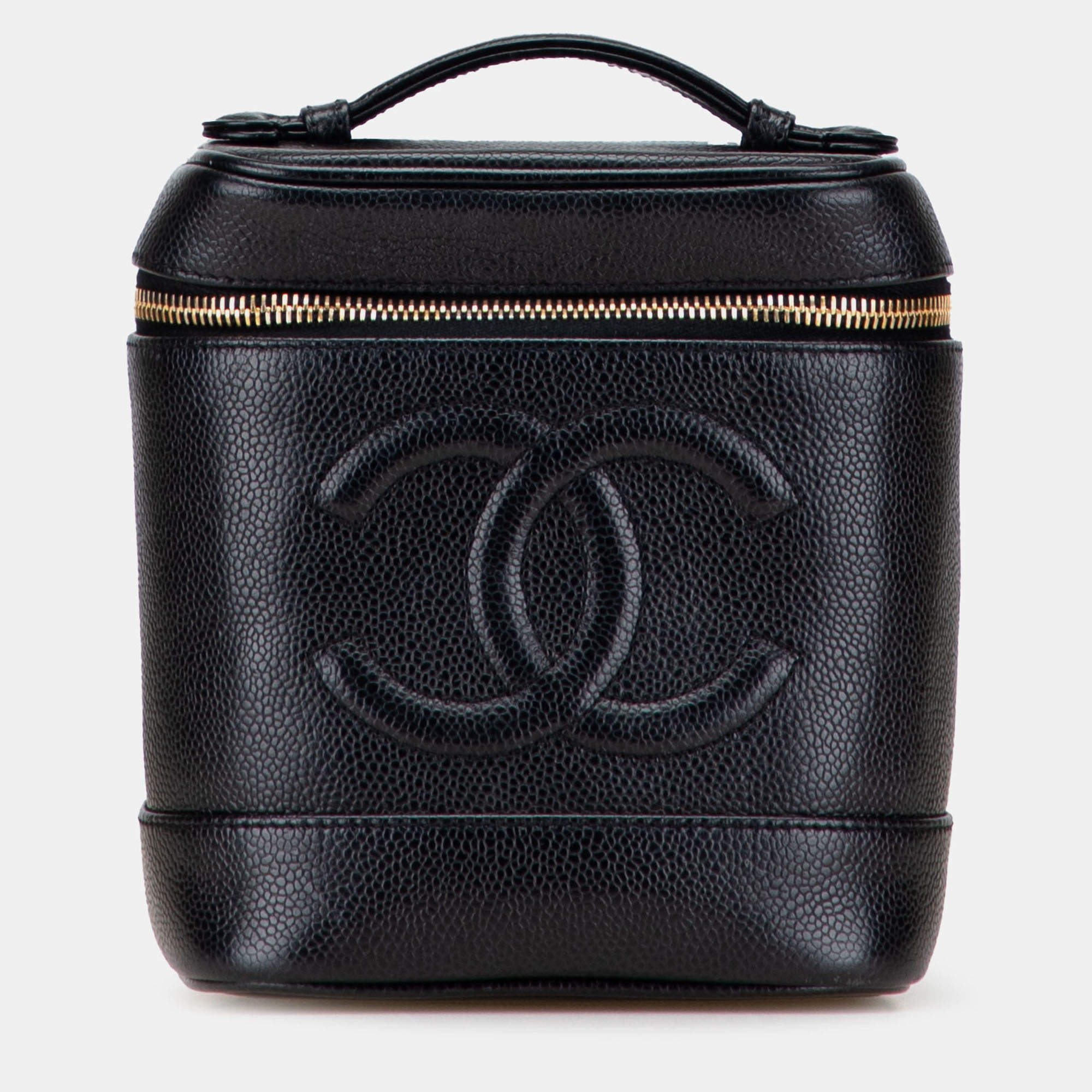 Pre Owned Chanel Black CC Caviar Vanity Bag