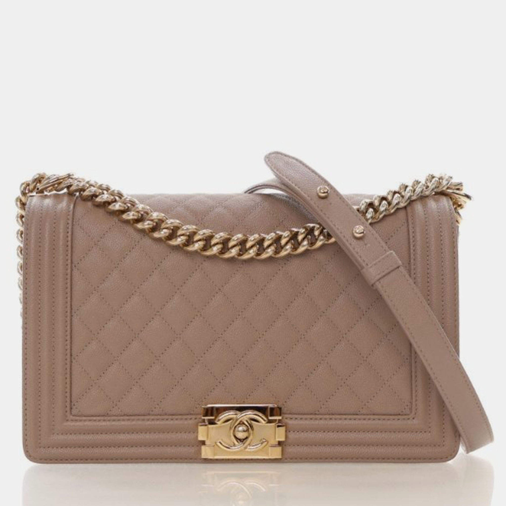 Pre Owned Chanel Medium Caviar Boy Bag