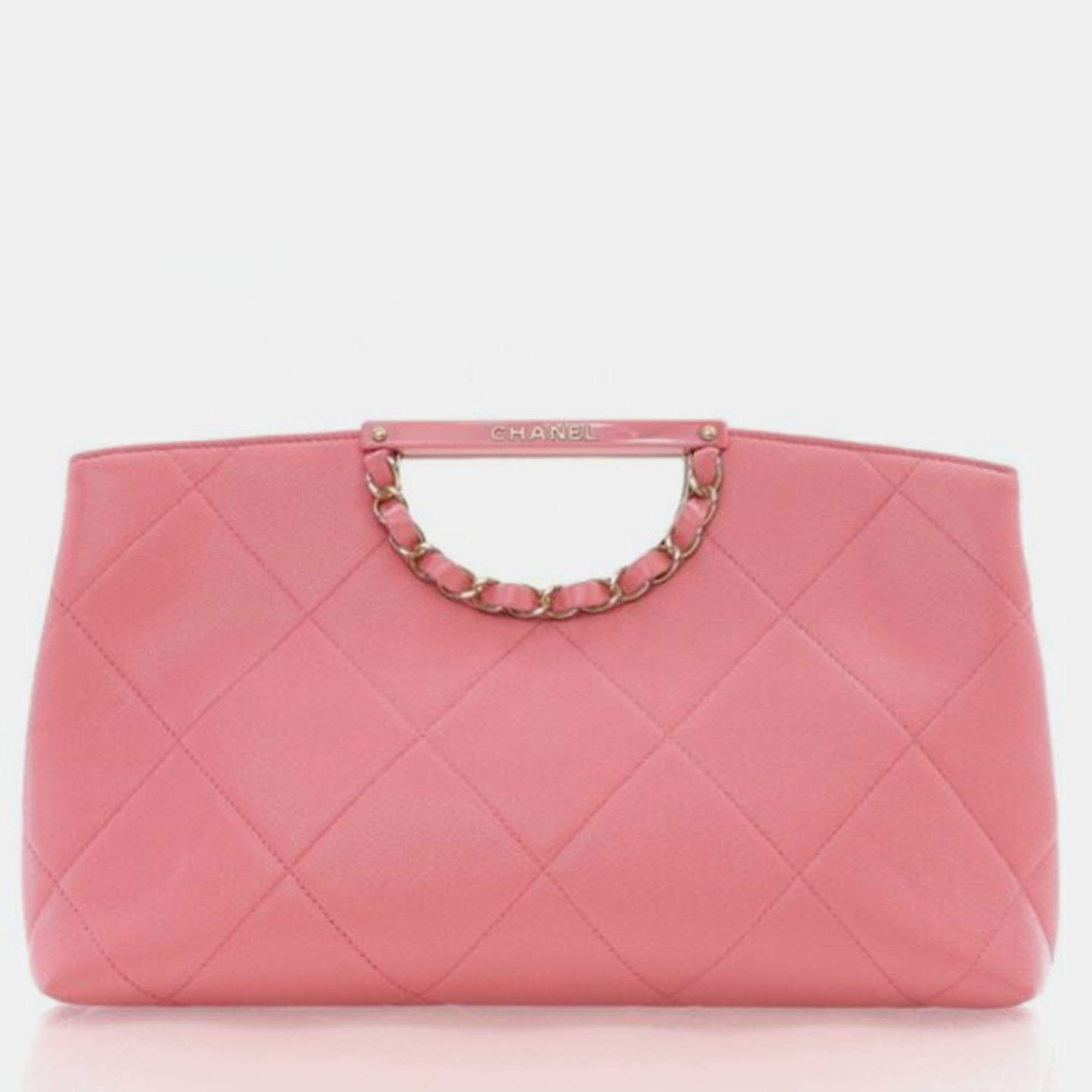 Pre Owned Chanel Caviar A Real Catch Clutch