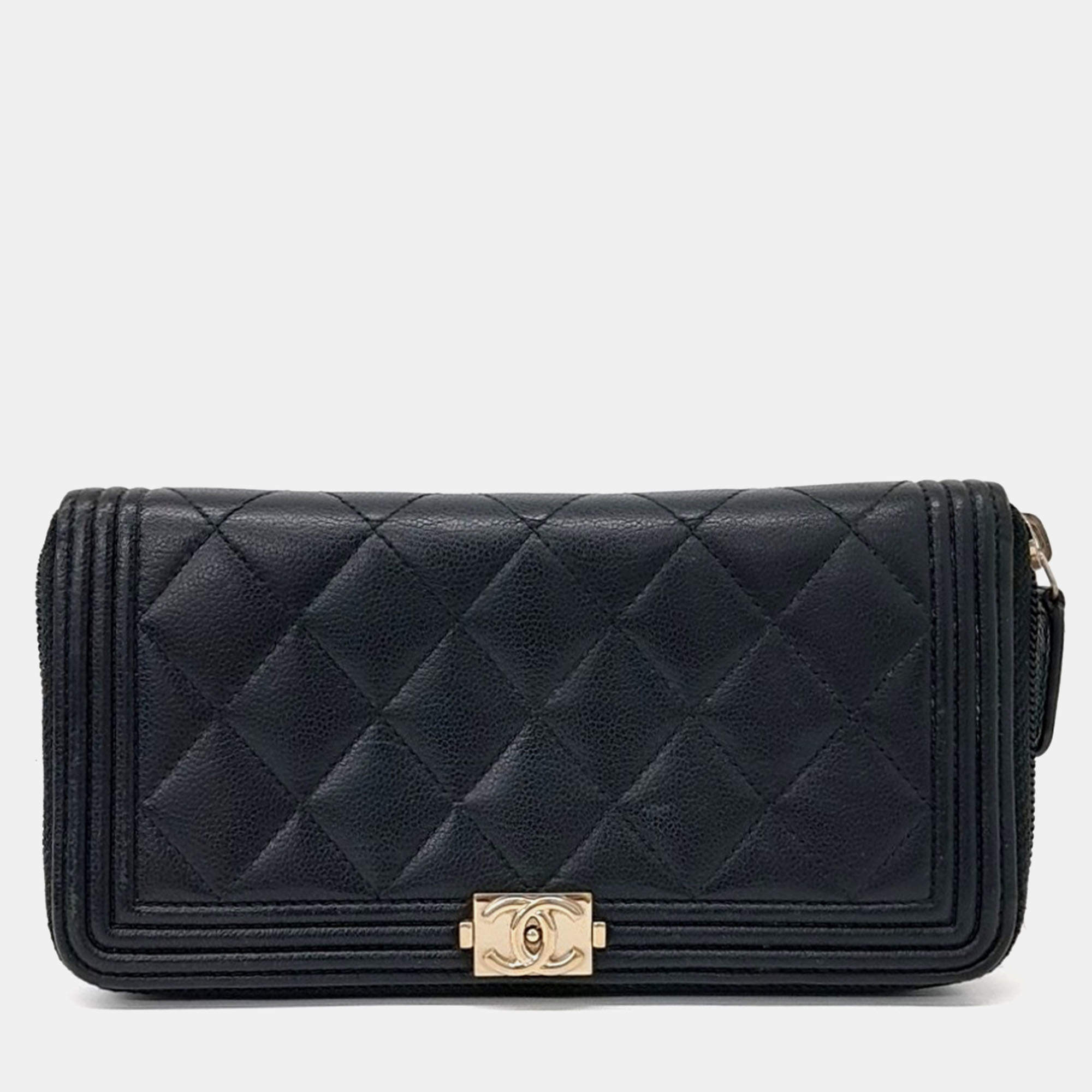 Pre Owned Chanel Boy Long Wallet