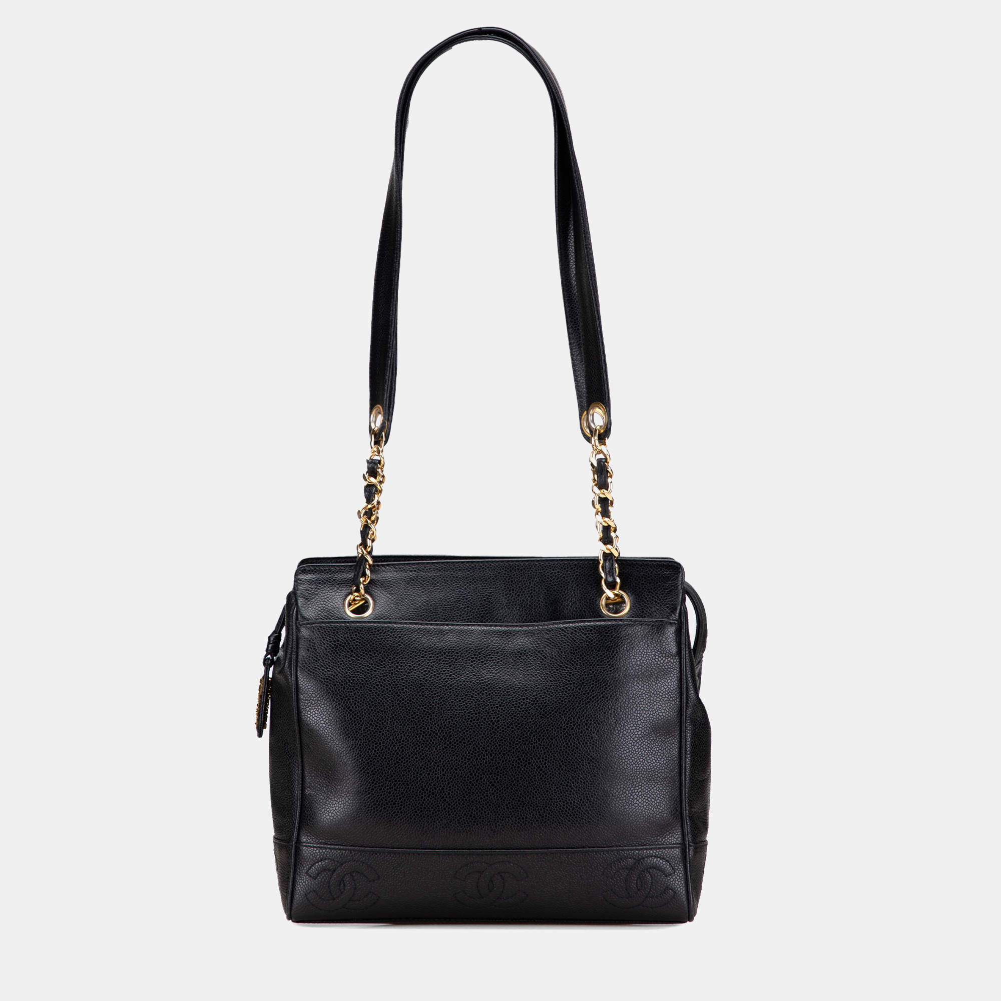 Pre Owned Chanel Black Triple CC Caviar Shoulder Bag