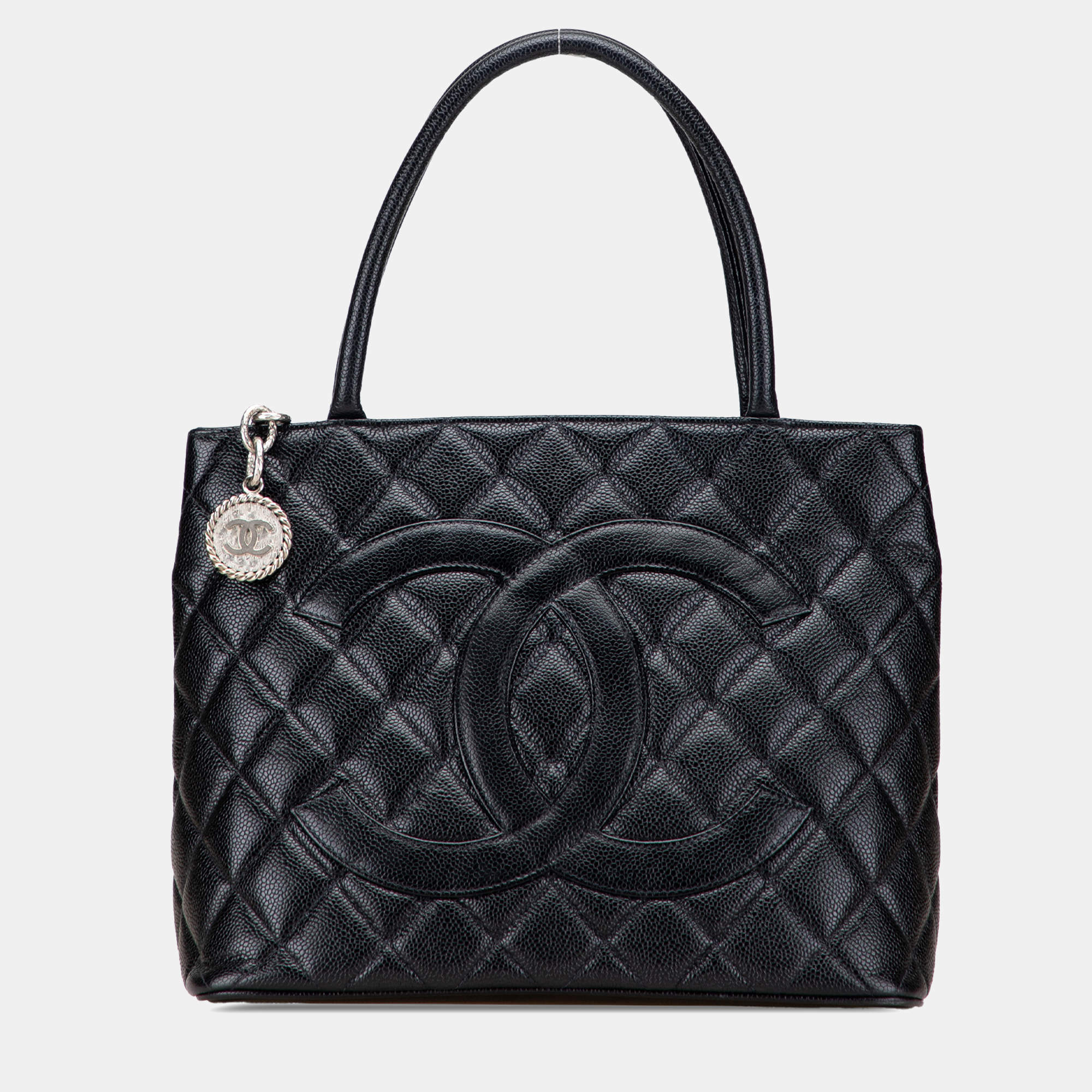 Pre Owned Chanel Black Caviar Medallion Tote