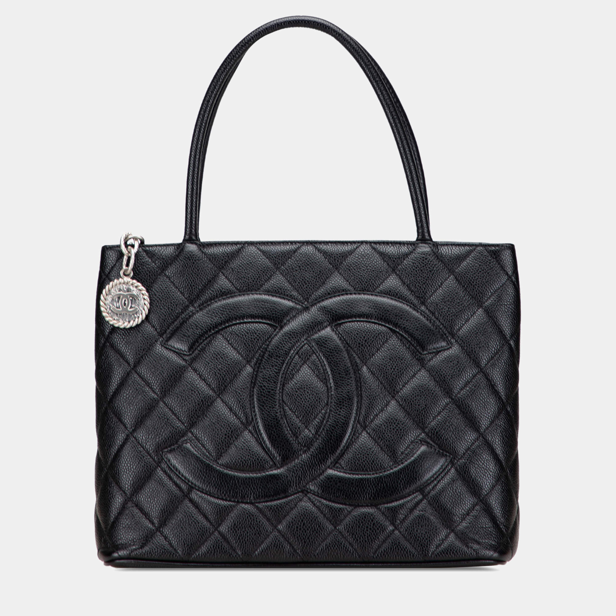 Pre Owned Chanel Black Caviar Medallion Tote