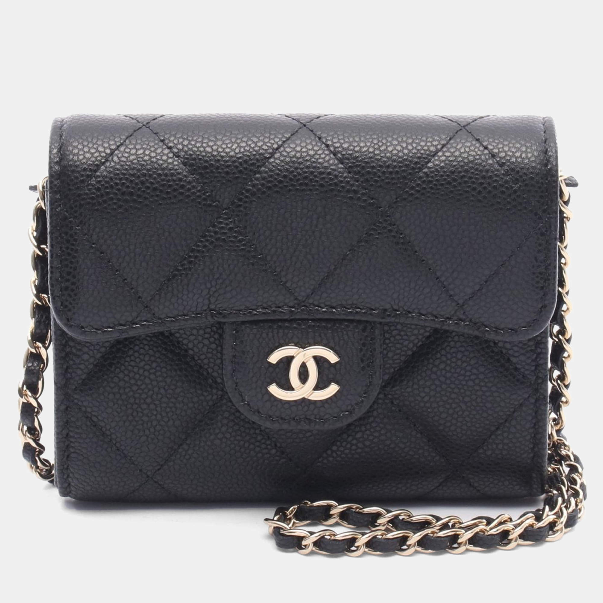 Pre Owned Chanel Matelasse Mini Crossbody Chain Shoulder Bag Calfskin