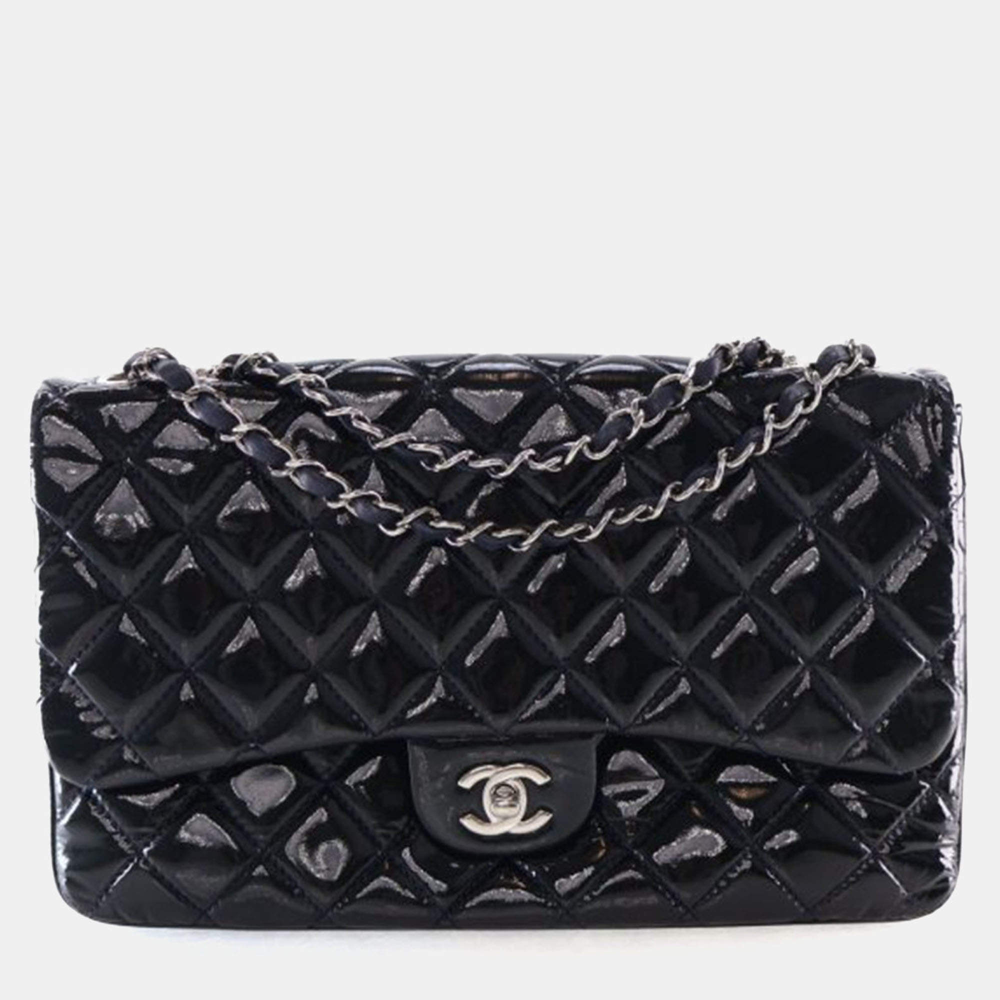 Pre Owned Chanel Medium Patent 3 Bag