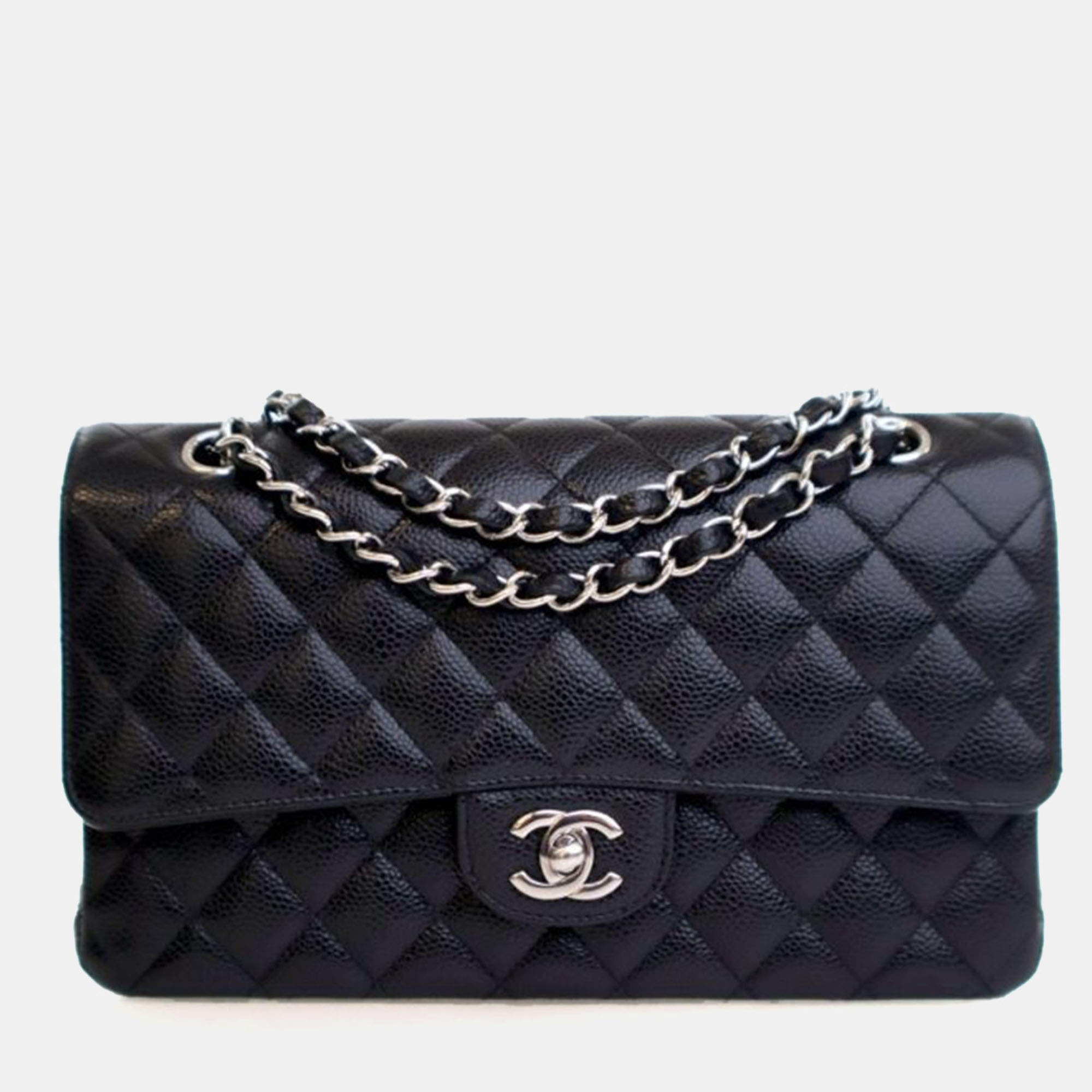 Pre Owned Chanel Medium Caviar Classic Double Flap Bag