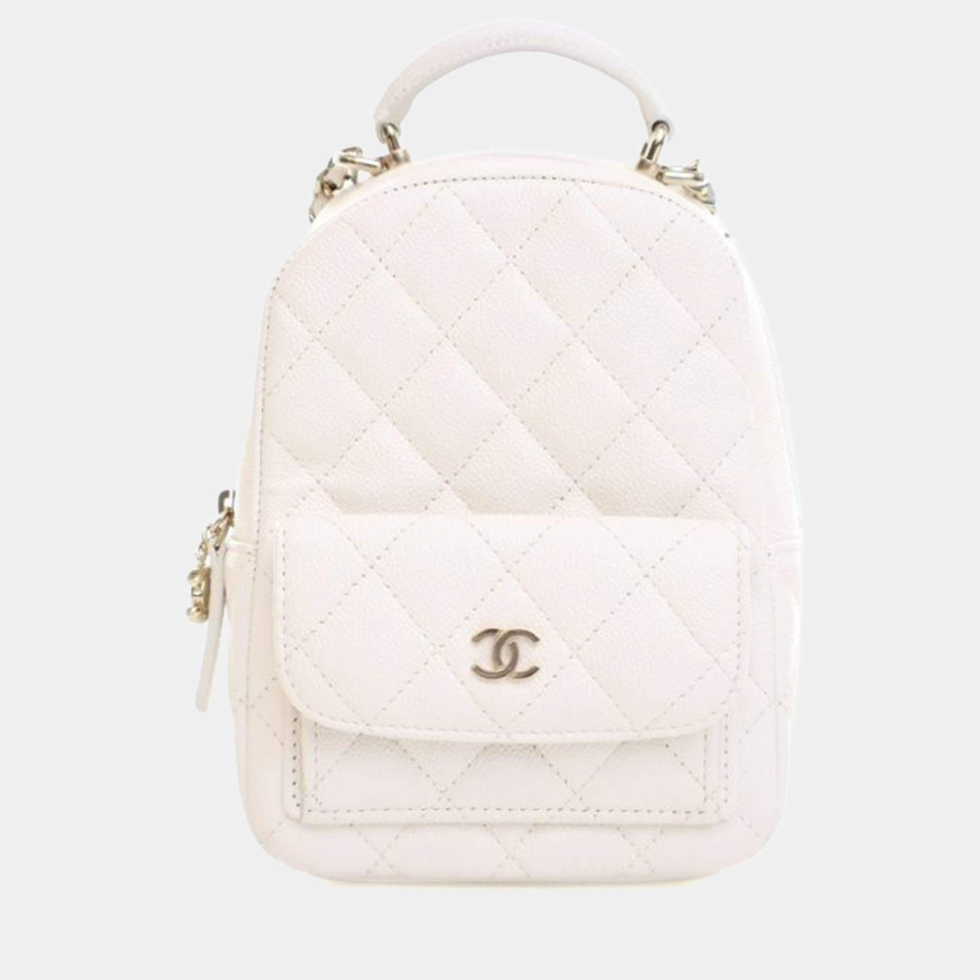 Pre Owned Chanel Mini Caviar Classic Backpack