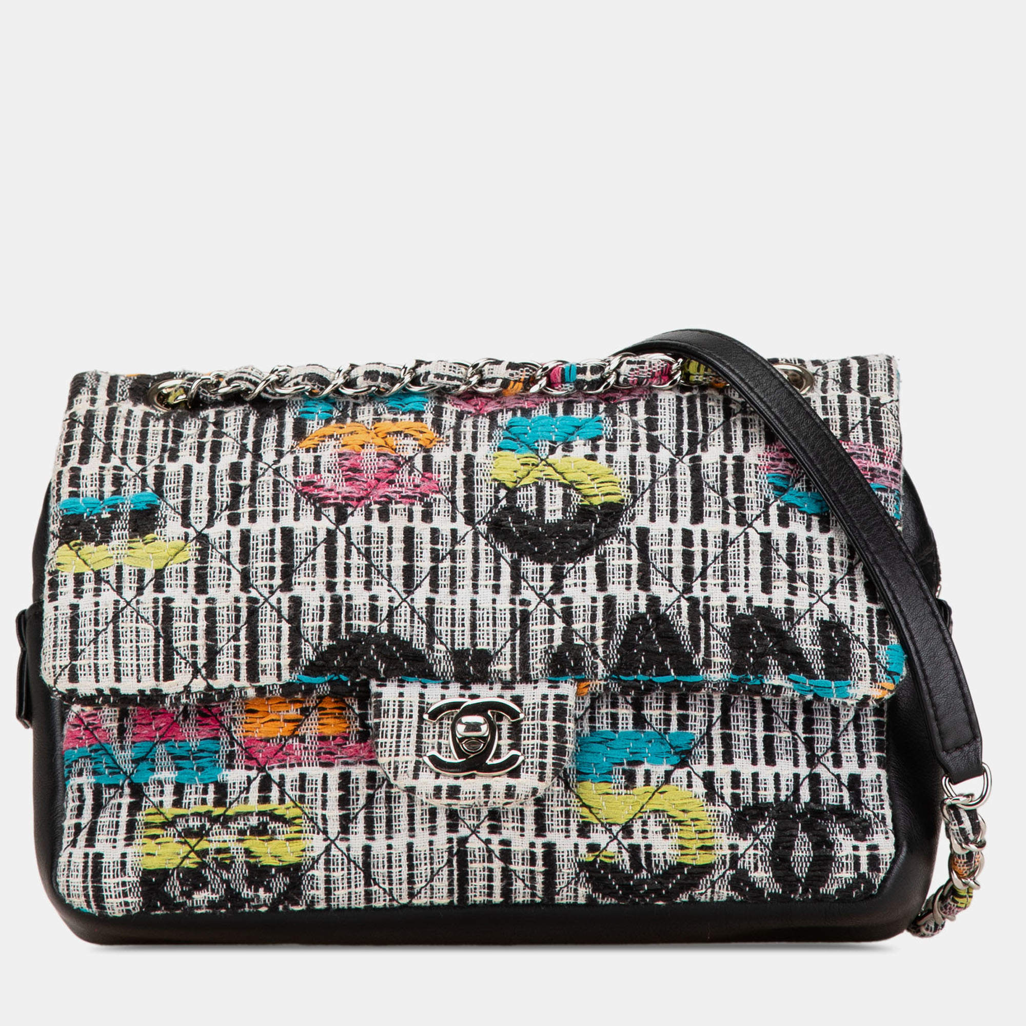 Pre Owned Chanel Multicolor Quilted Tweed Fantasy Easy Flap