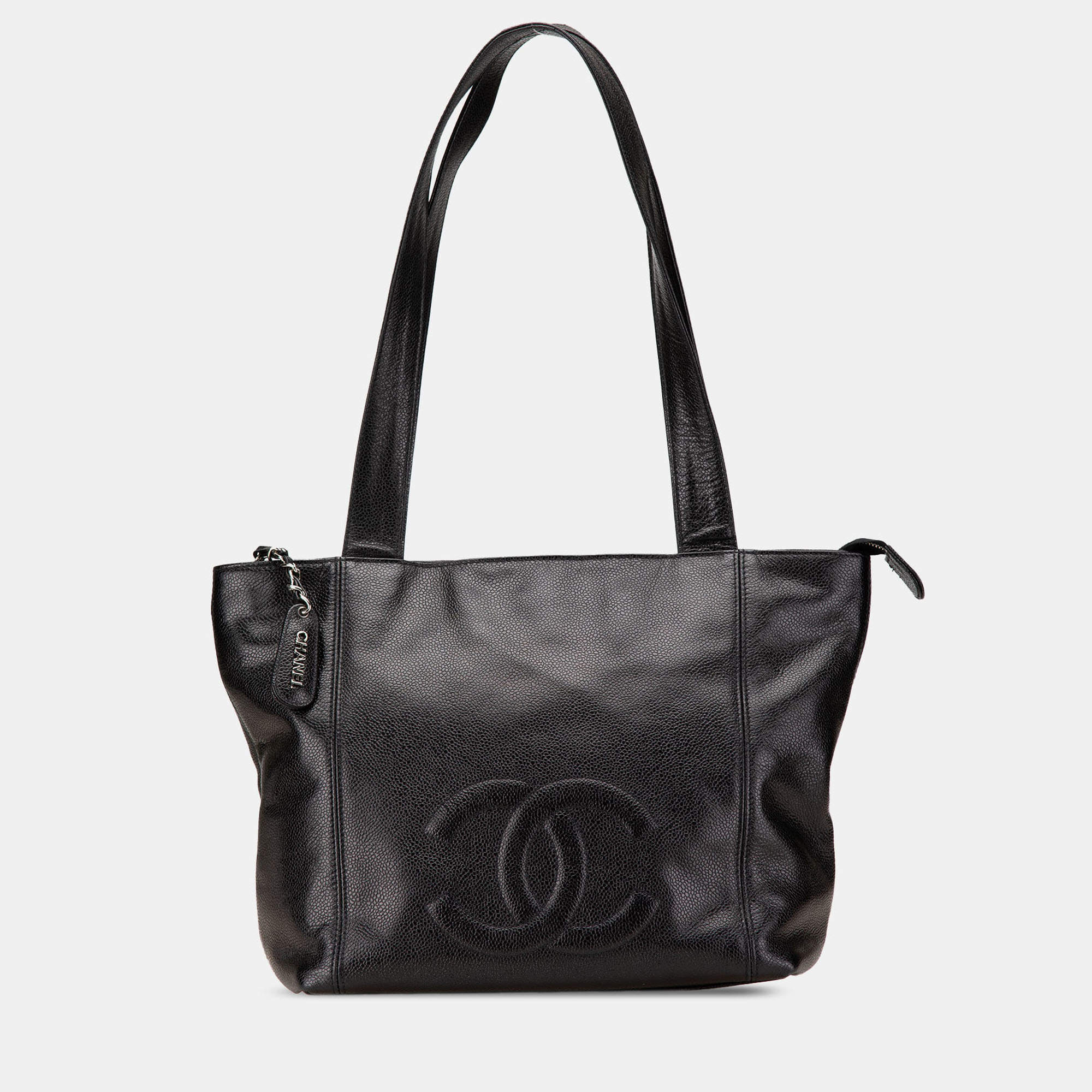 Pre Owned Chanel Black CC Caviar Tote
