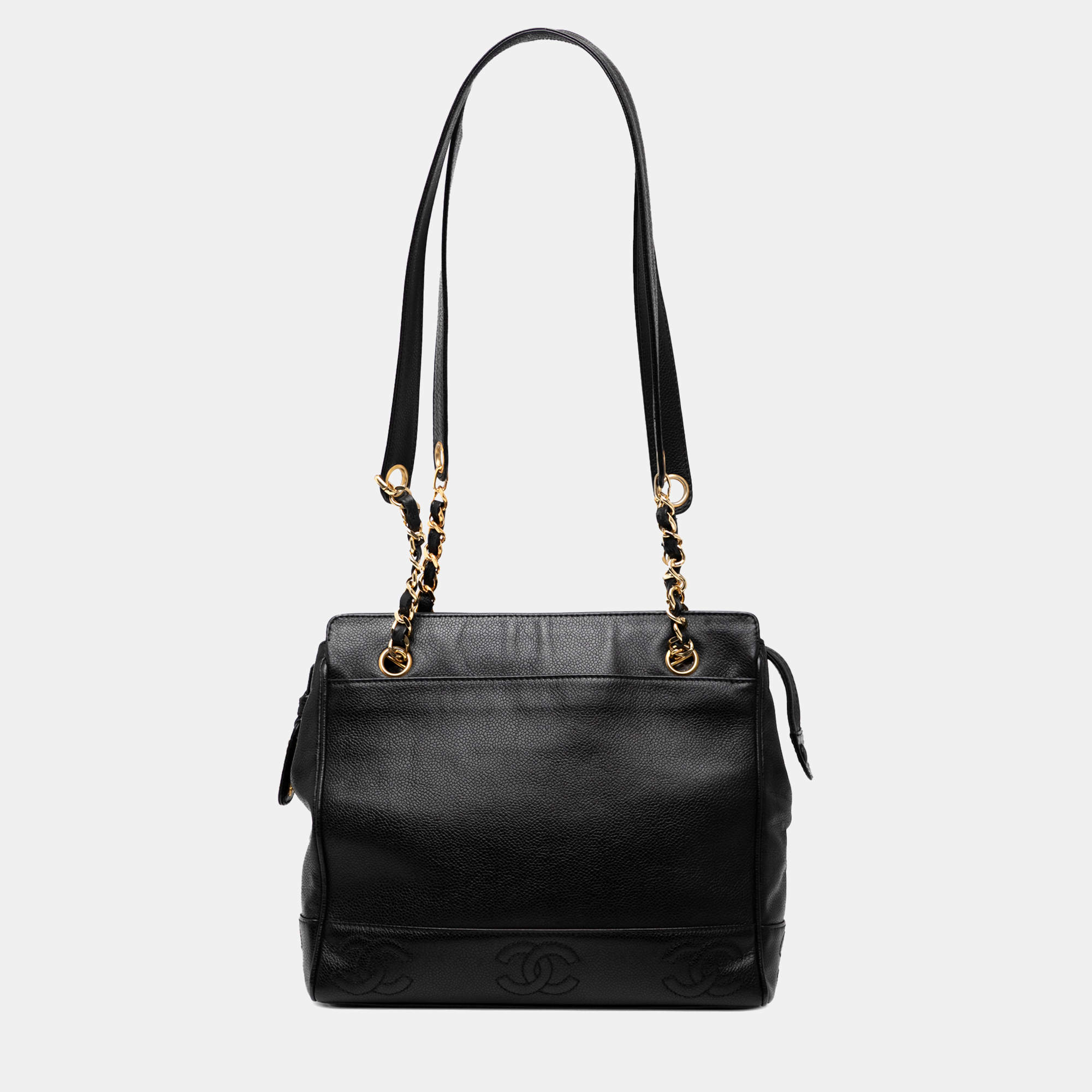 Pre Owned Chanel Black Triple CC Caviar Shoulder Bag