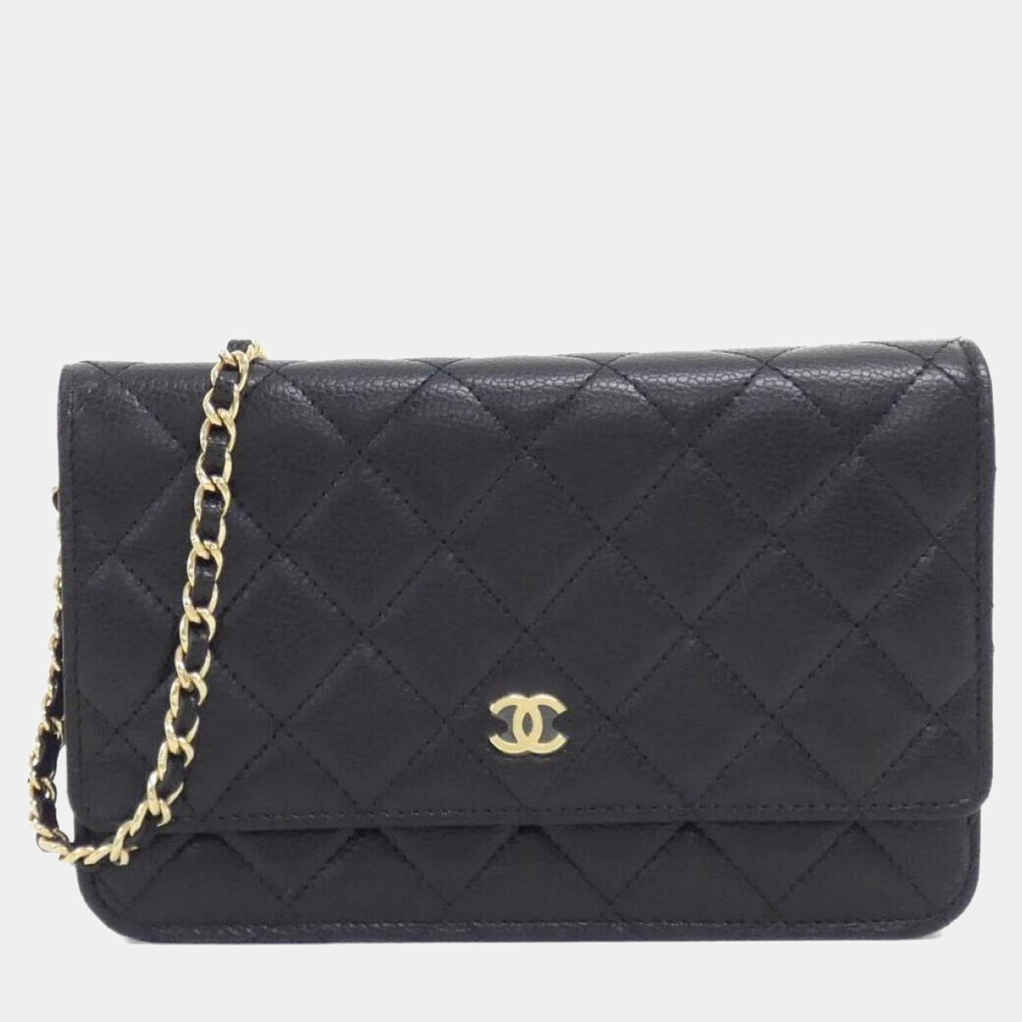 Pre Owned Chanel Timeless Classic Line Chain Wallet