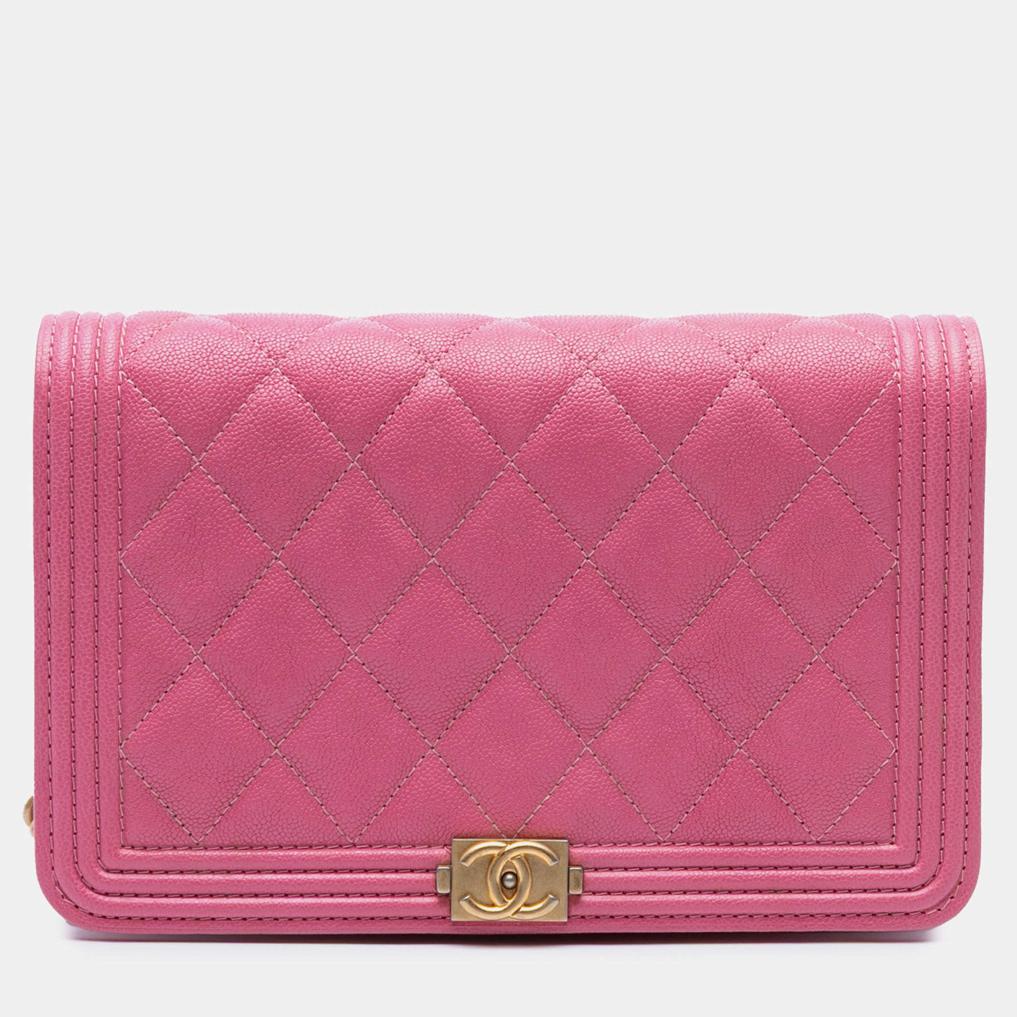Pre Owned Chanel Small Quilted Caviar Boy Flap