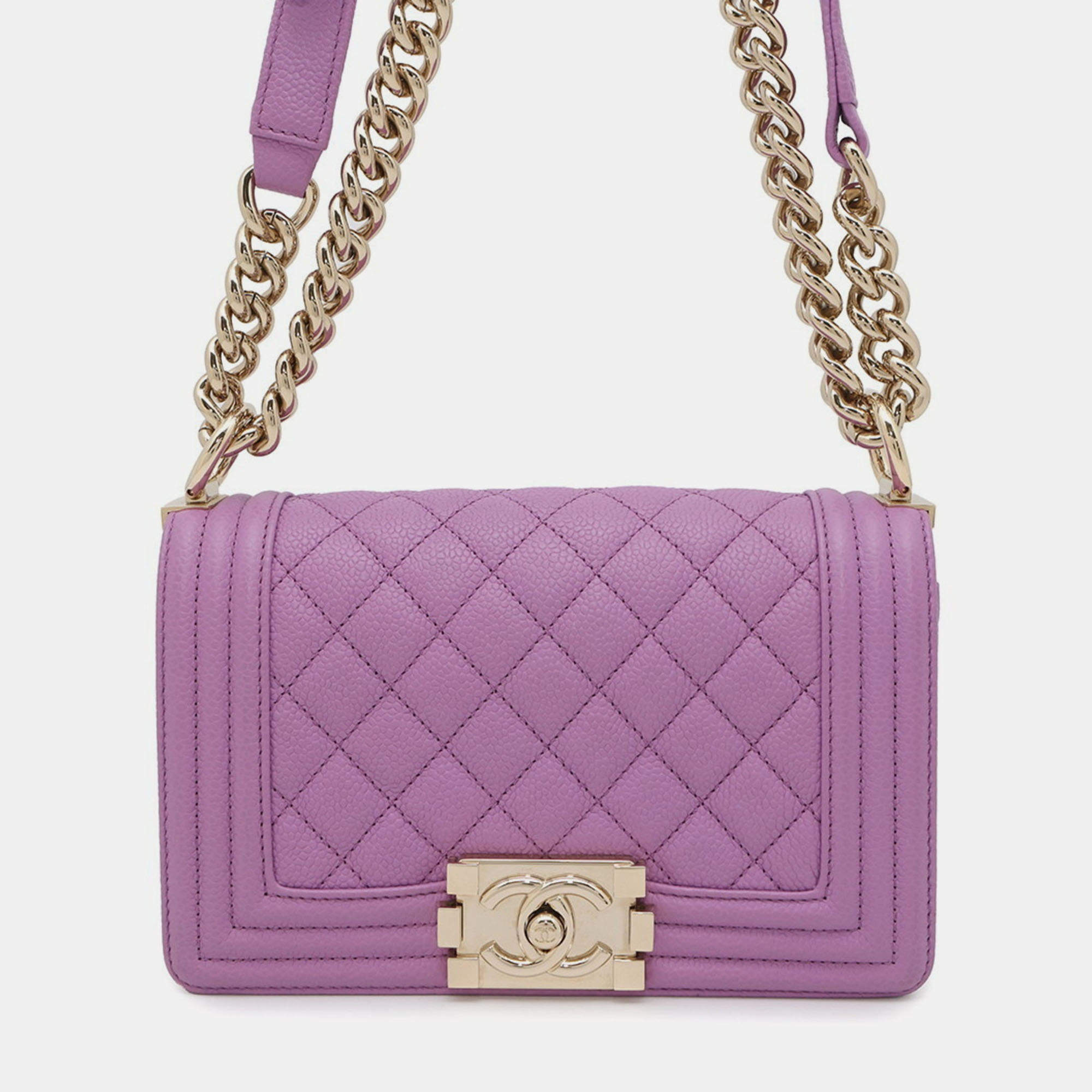 Pre Owned Chanel Boy Small Matelasse Coco Mark Chain Shoulder Bag