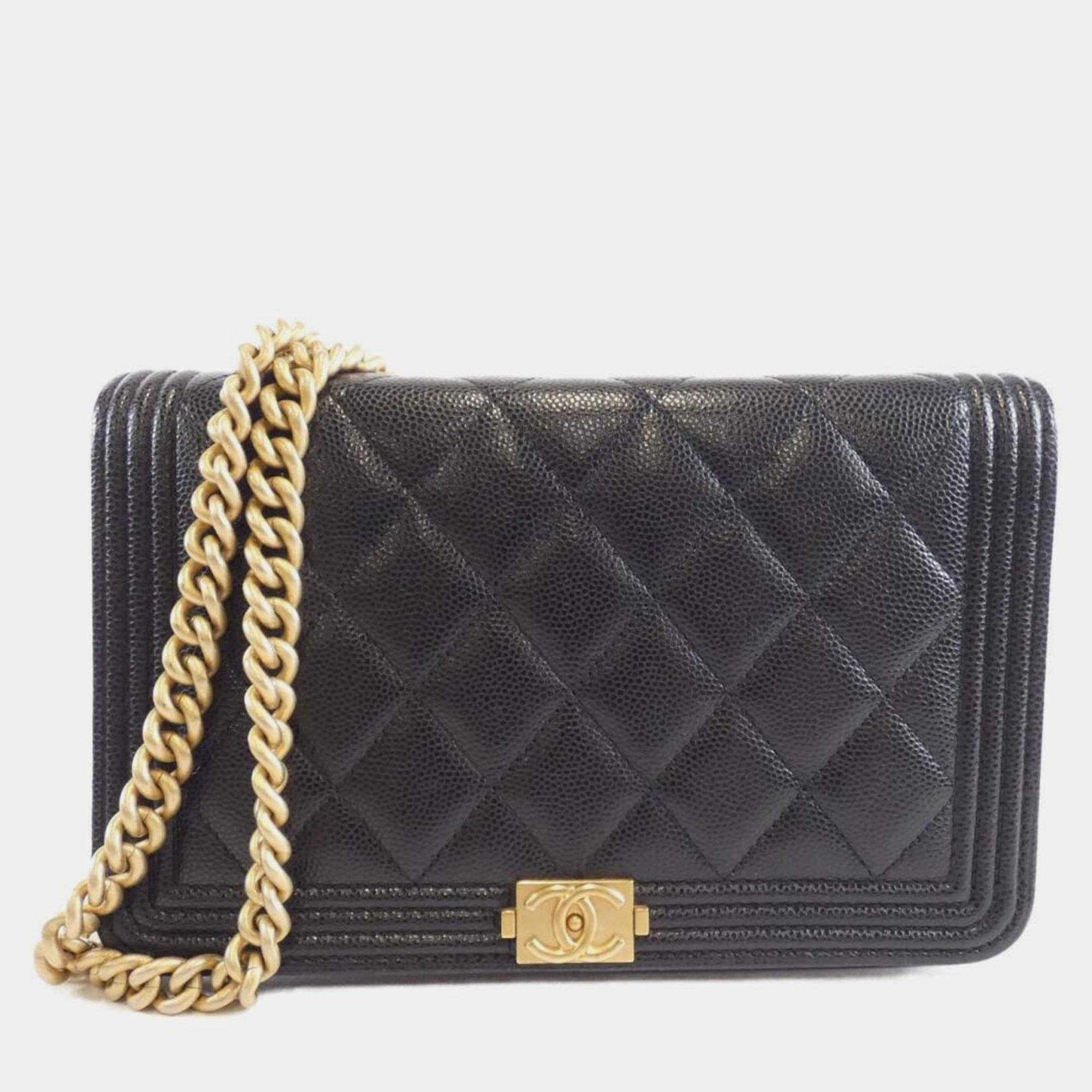 Pre Owned Chanel Boy Line Chain Wallet