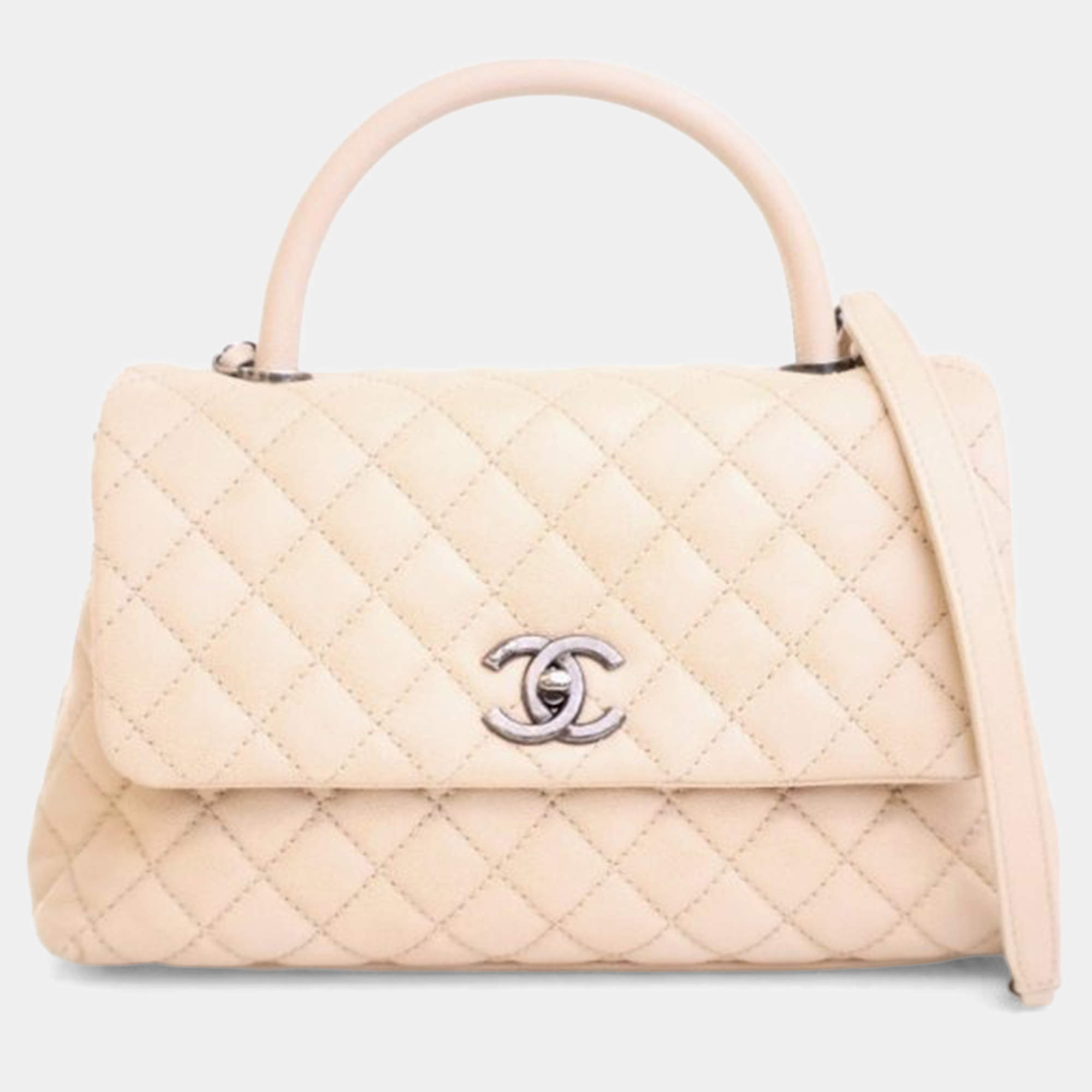 Pre Owned Chanel Medium Caviar Coco Handle Bag