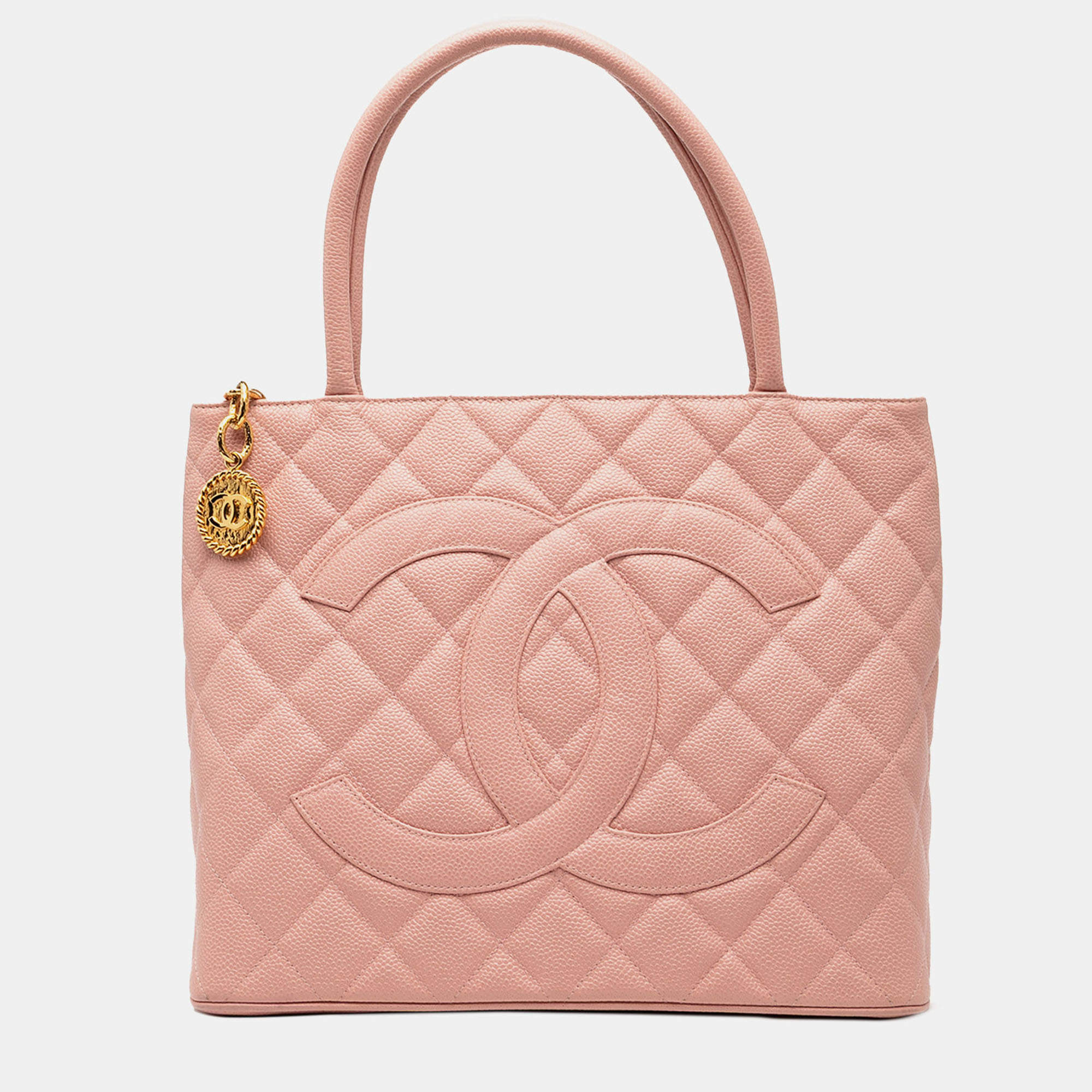 Pre Owned Chanel Pink Caviar Medallion Tote
