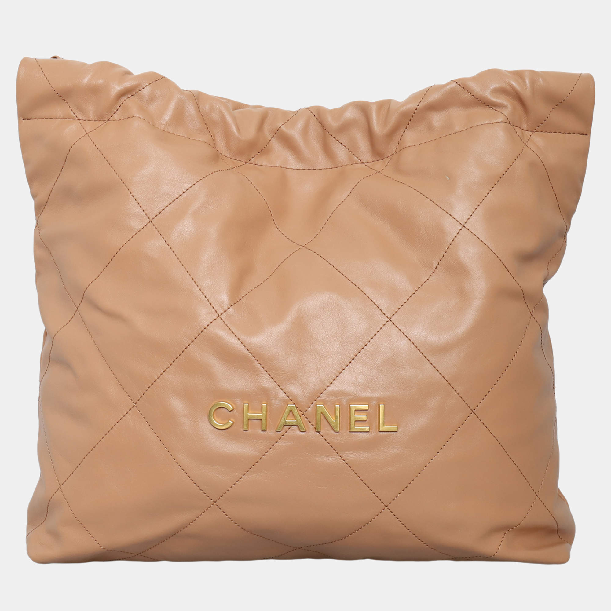 Pre Owned Chanel Brown Leather Medium C22 Bag