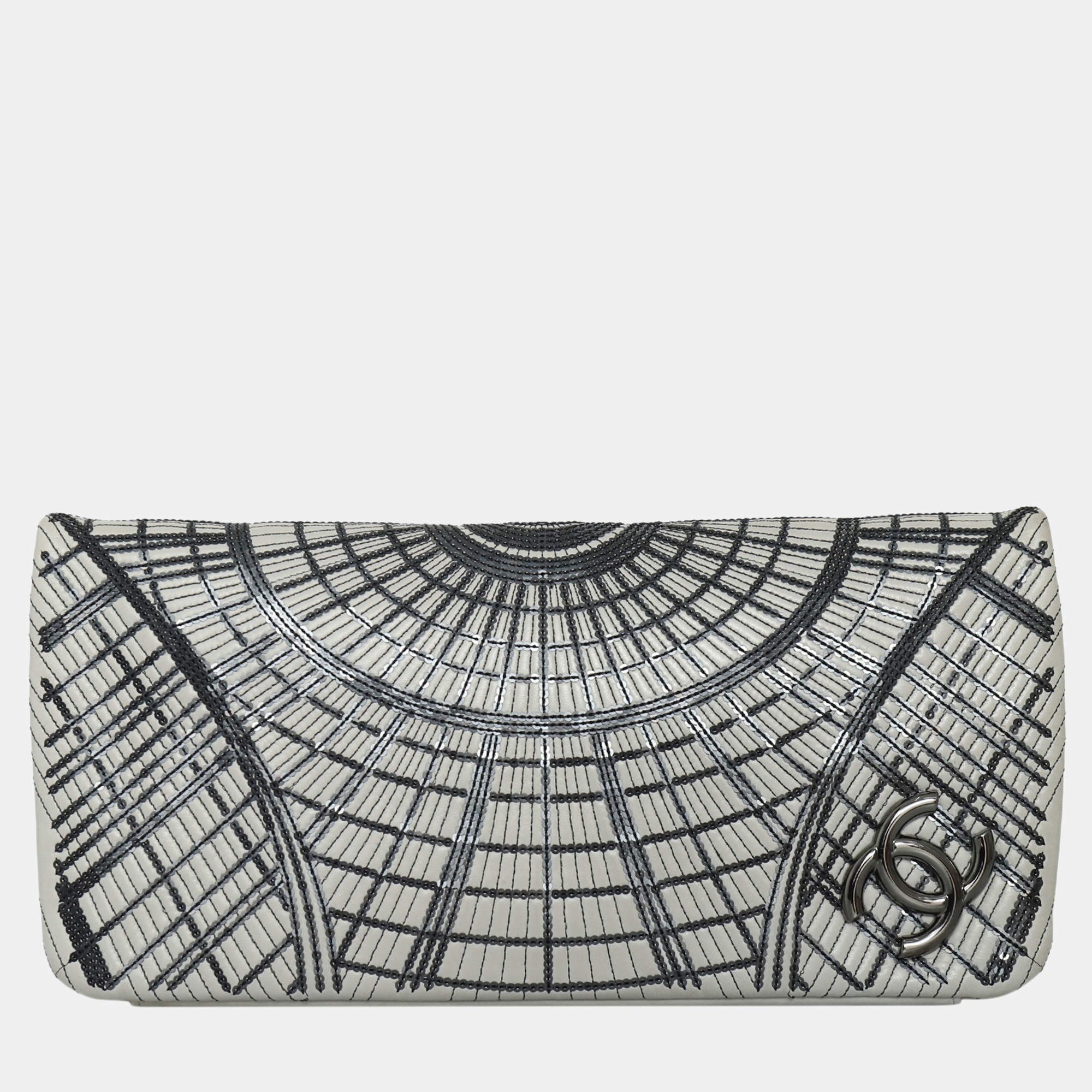 Pre Owned Chanel Grand Palais Sequined Embellished Clutch