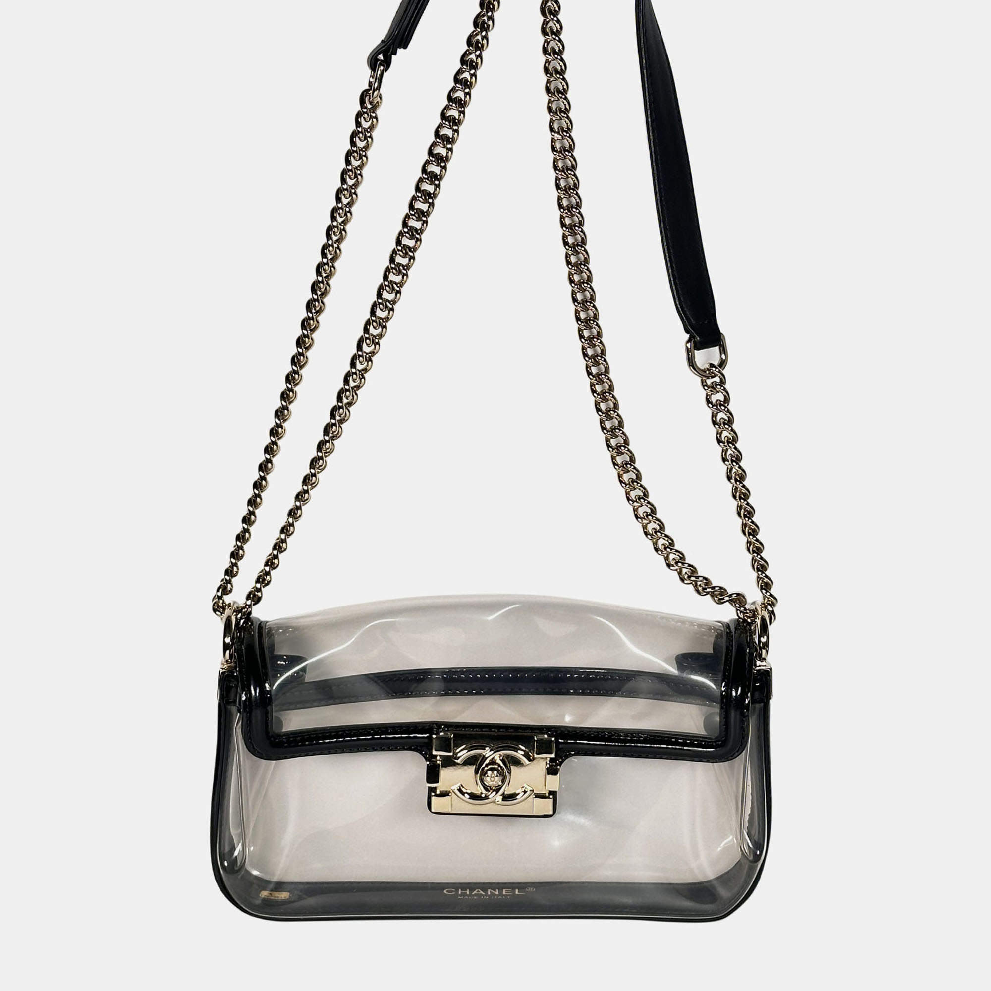 Pre Owned Chanel Naked Sand by the Sea Vinyl Bag