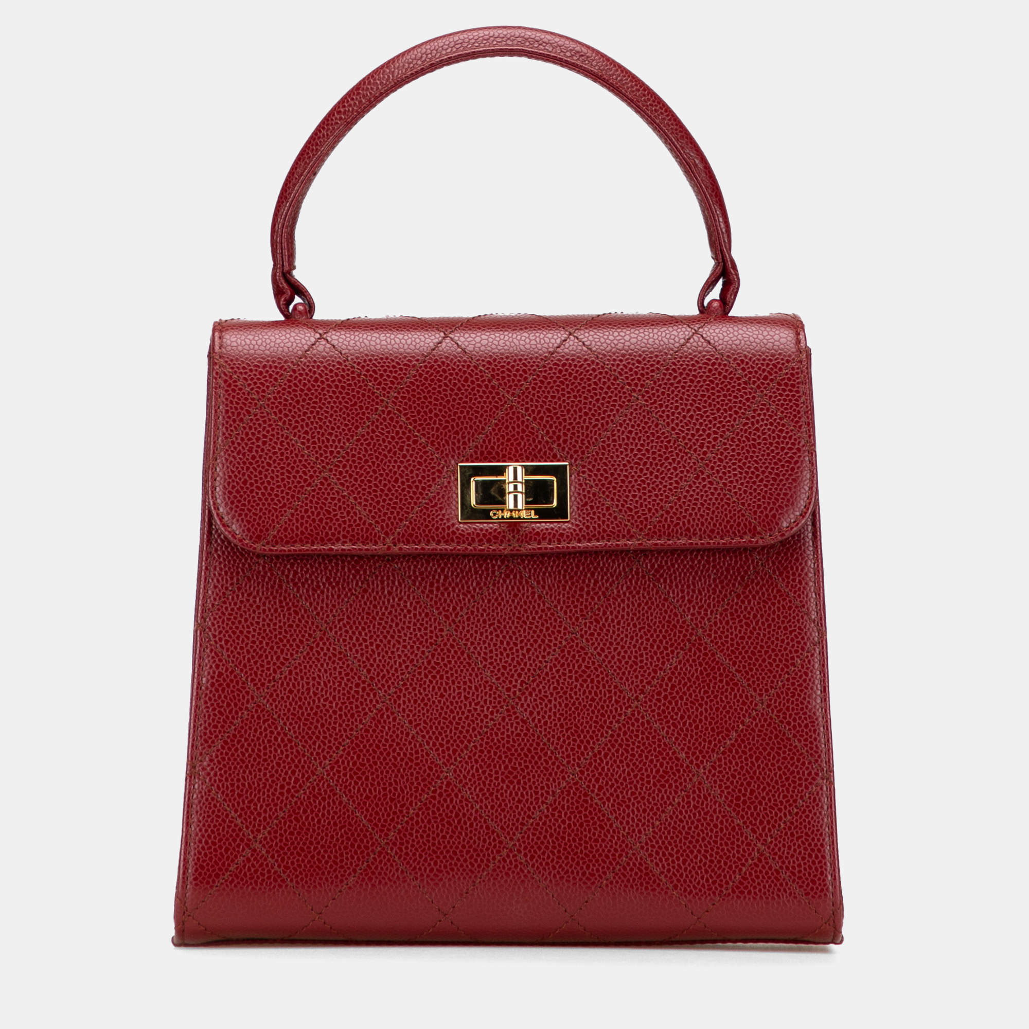 مملوكة مسبقًا Chanel Red Reissue 2.55 Quilted Caviar Top Handle Flap