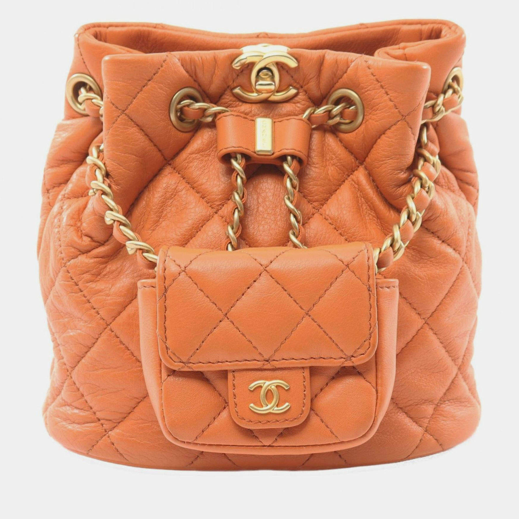 مملوكة مسبقًا Chanel Matelasse Backpack Leather Brown