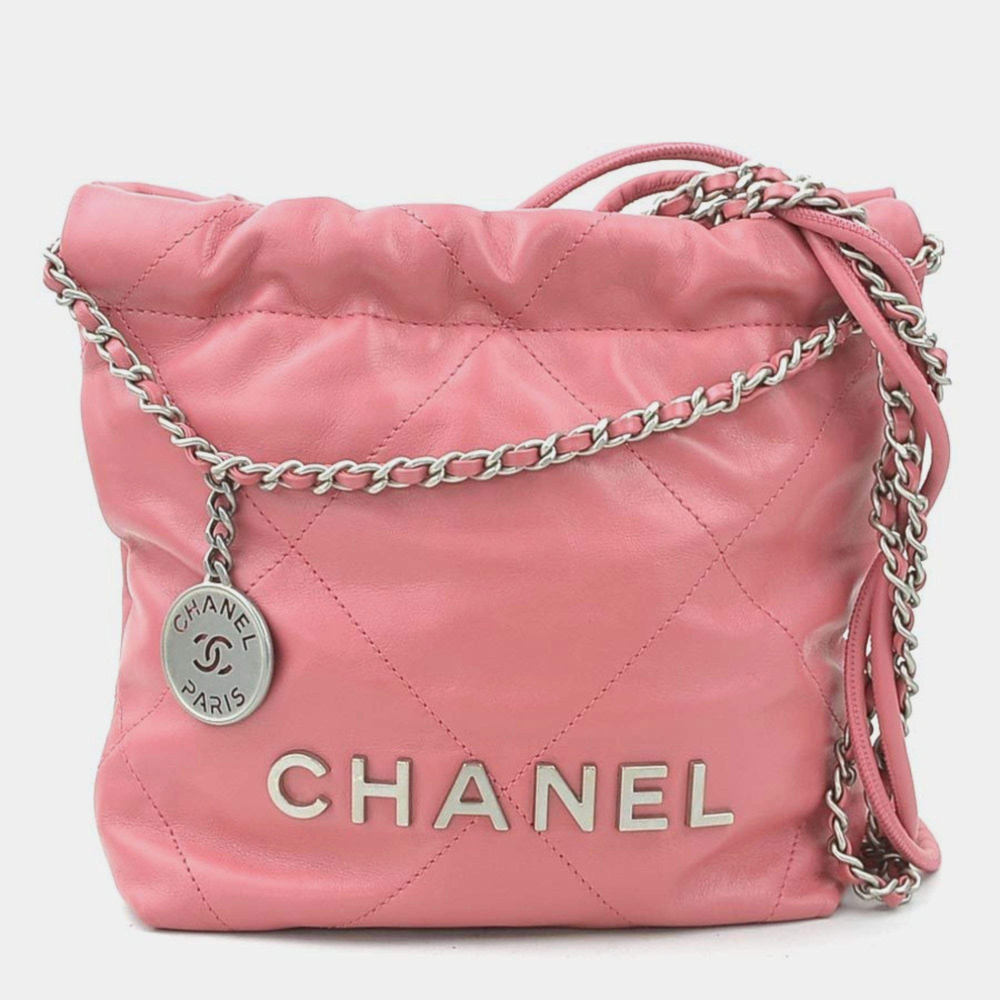 مملوكة مسبقًا Chanel Shoulder Bag Chanel 22 Mini Leather Pink