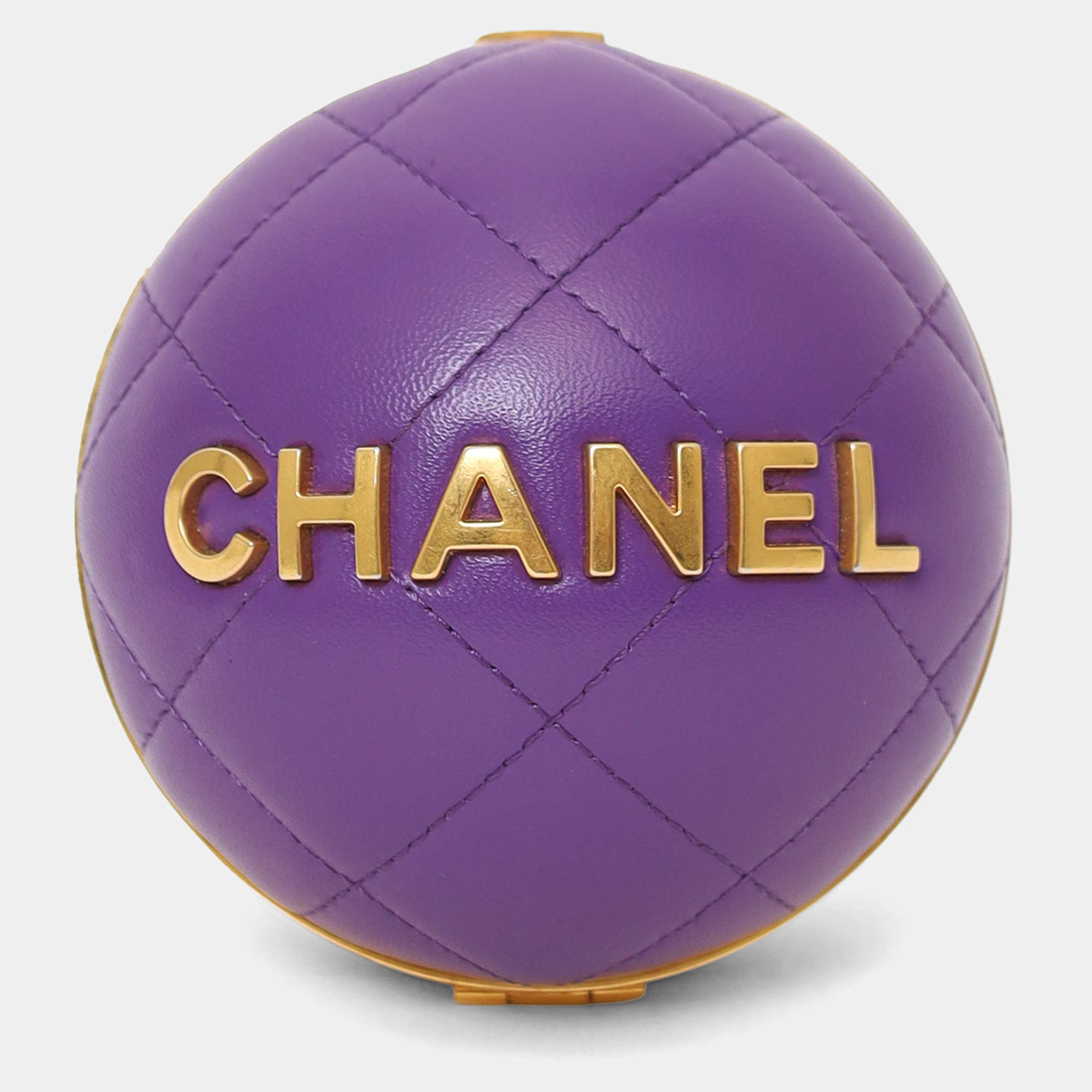 Pre Owned Chanel 2022 Purple Paris-Le19M Coco Sphere Minaudiere Bag