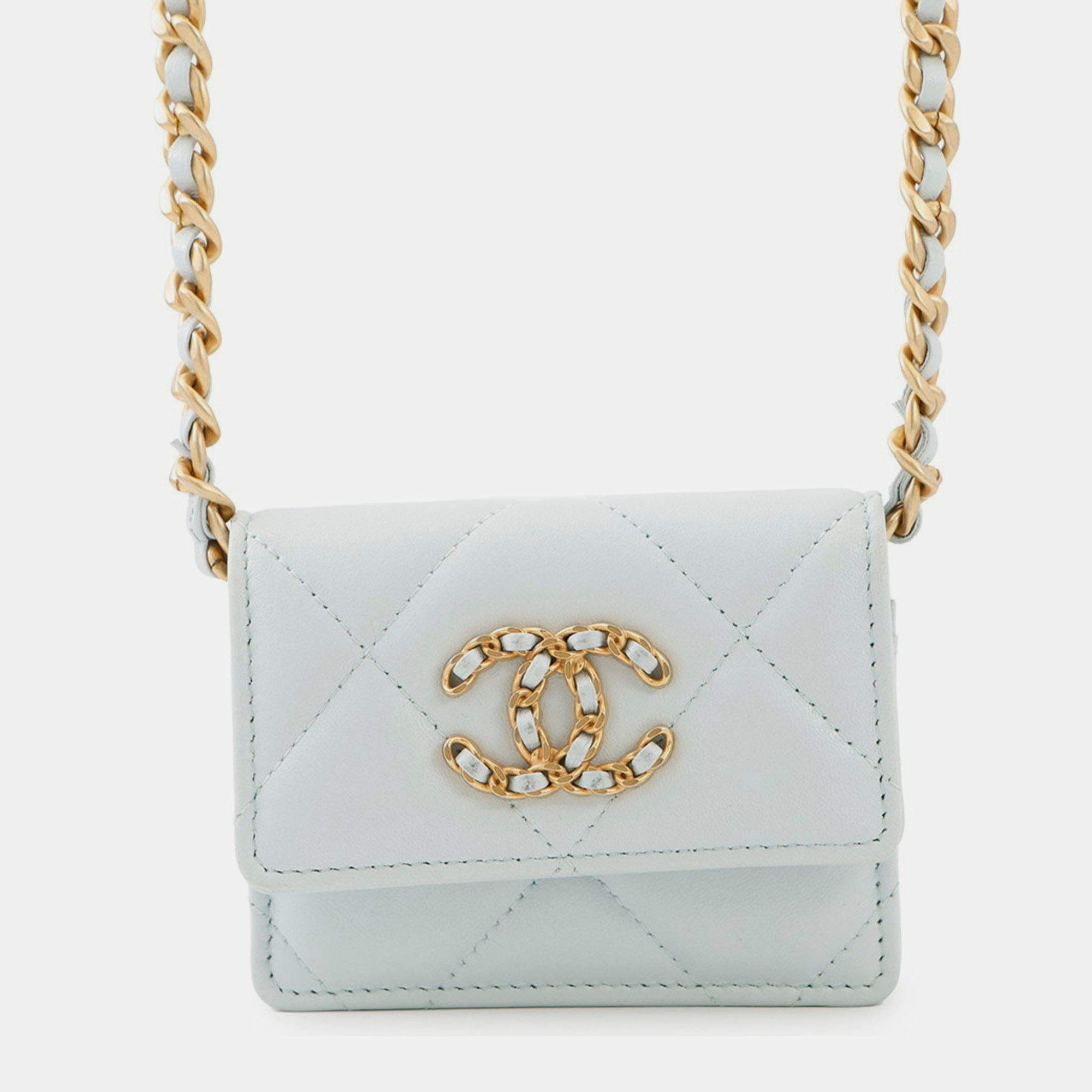 مملوكة مسبقًا Chanel Chain Wallet 19 Coin Purse Lambskin