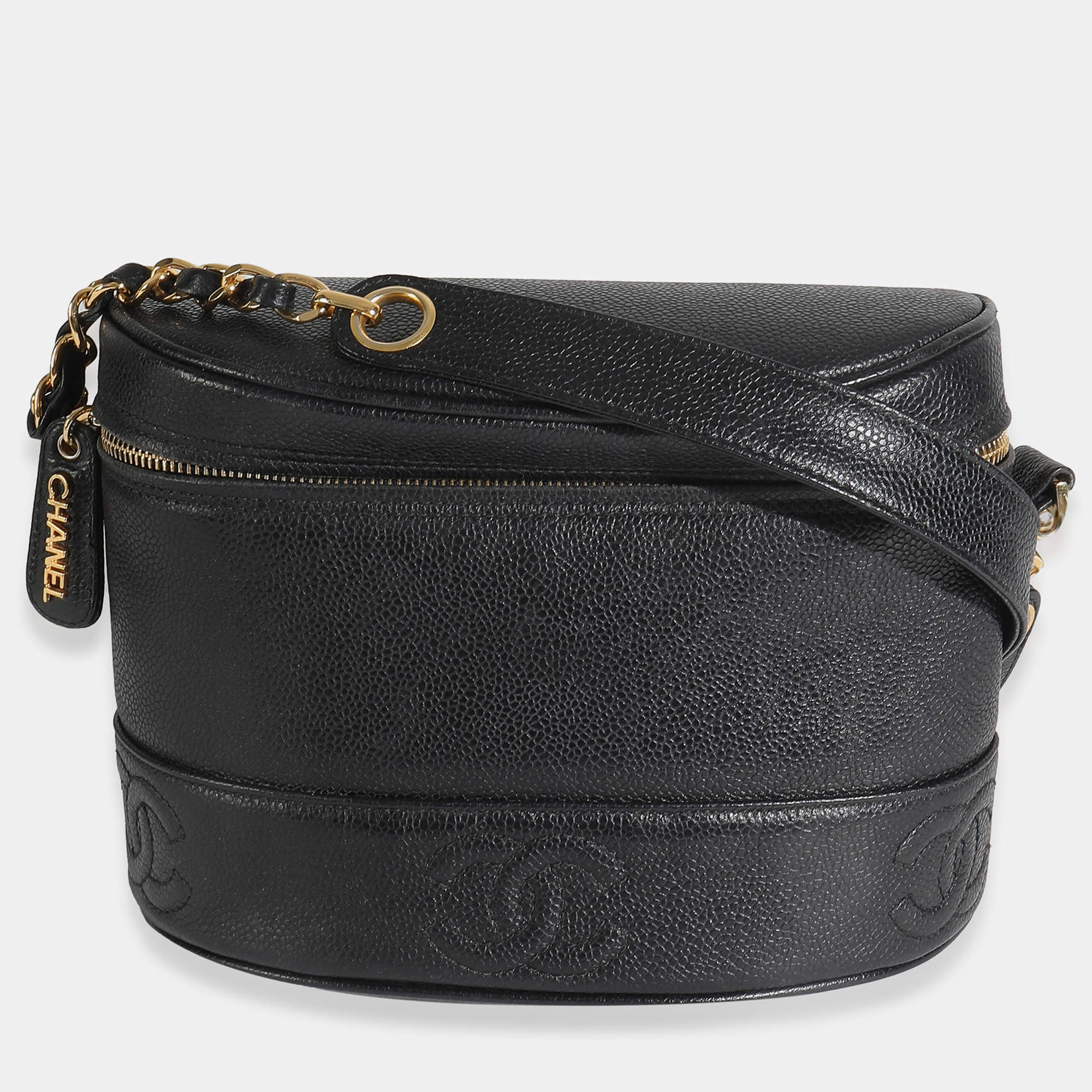 مملوكة مسبقًا Chanel Vintage Black Caviar Triple CC Crossbody Handbag